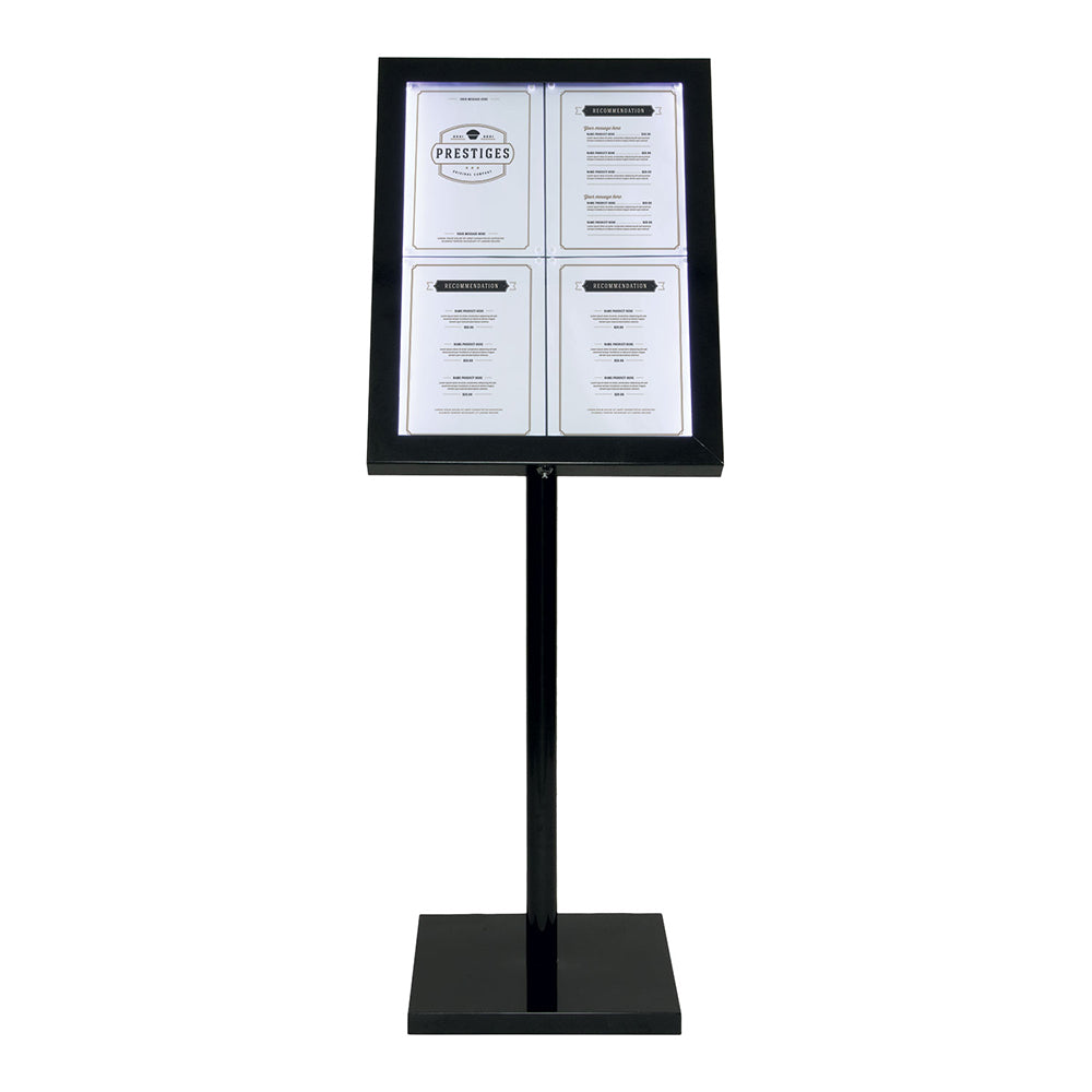 This pack of four A4 black LED menu display boards features a tamperproof design and can be used as floor-standing or wall-mounted, making them ideal for restaurants, cafés, and bars.
