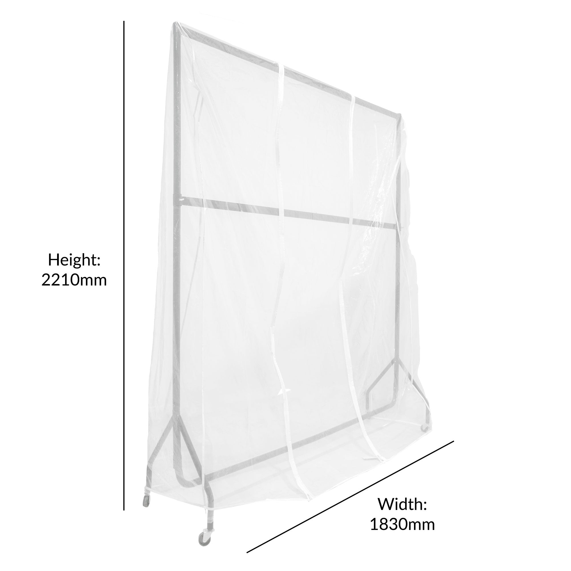 6ft x 7ft Clear Clothes Rail Cover