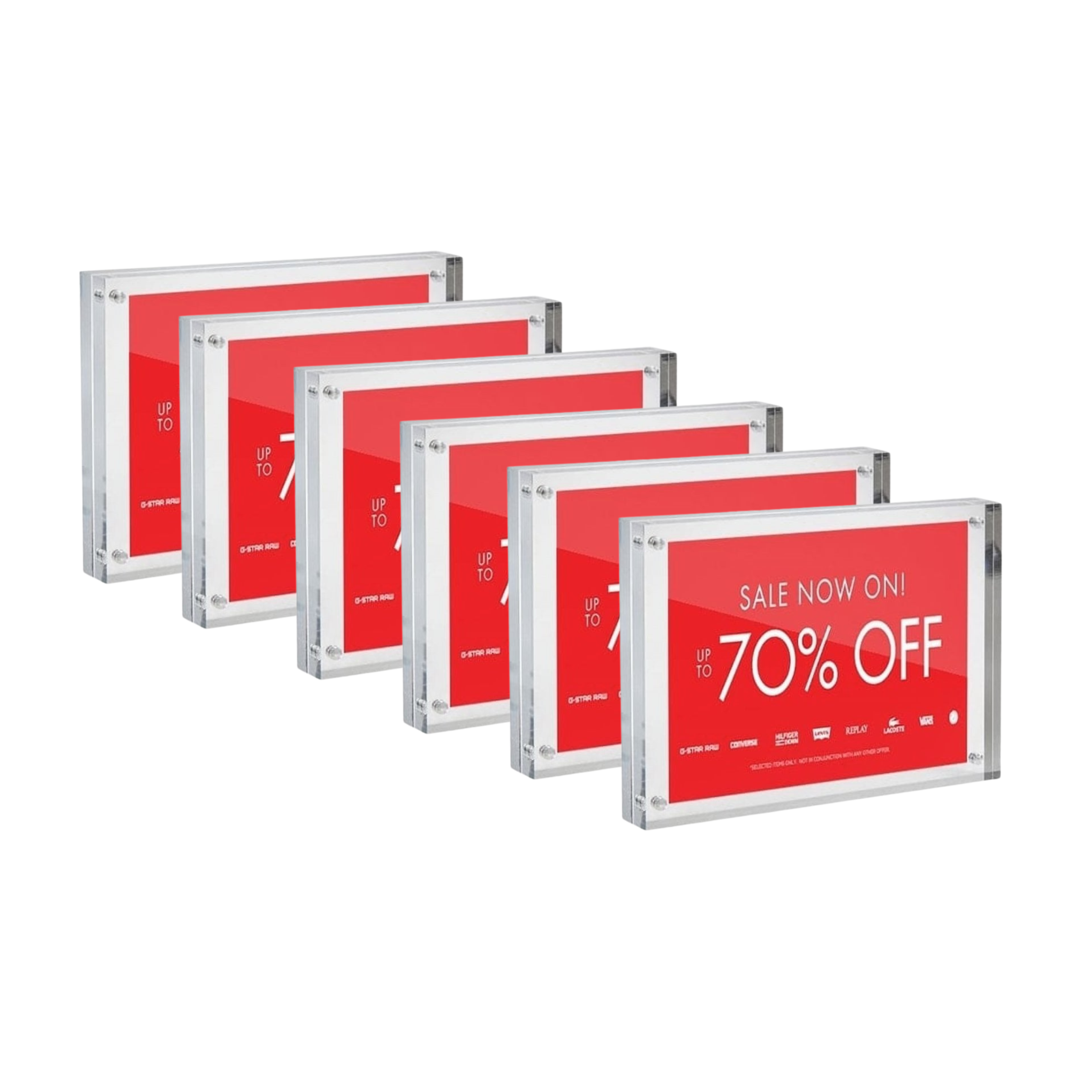 Pack of 6 A4 Magnetic Acrylic Block - 30mm