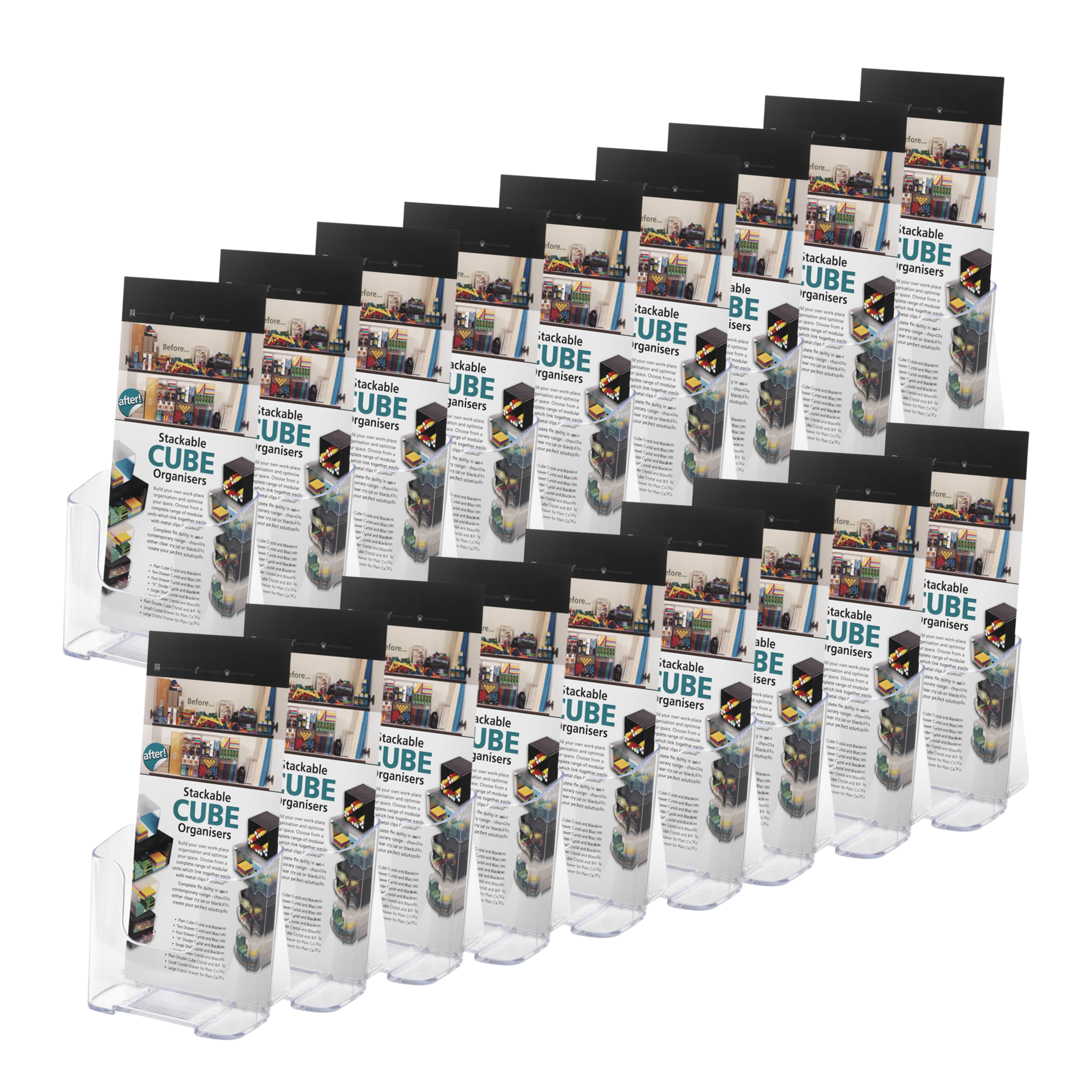 Pack of 18 DL Portrait Leaflet Holder - Counter Standing