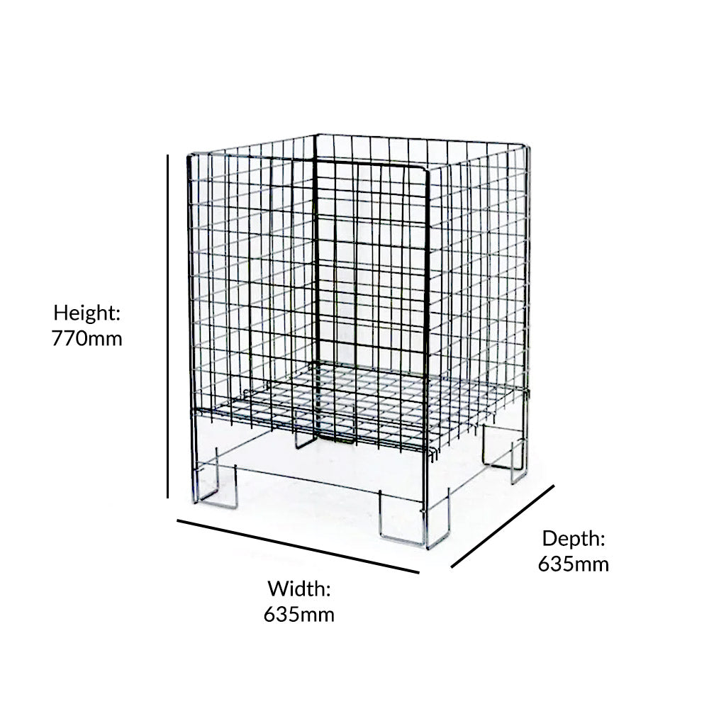 White Rust-Resistant Steel Collapsible Dump Bin - 430mm Wide x 770mm High