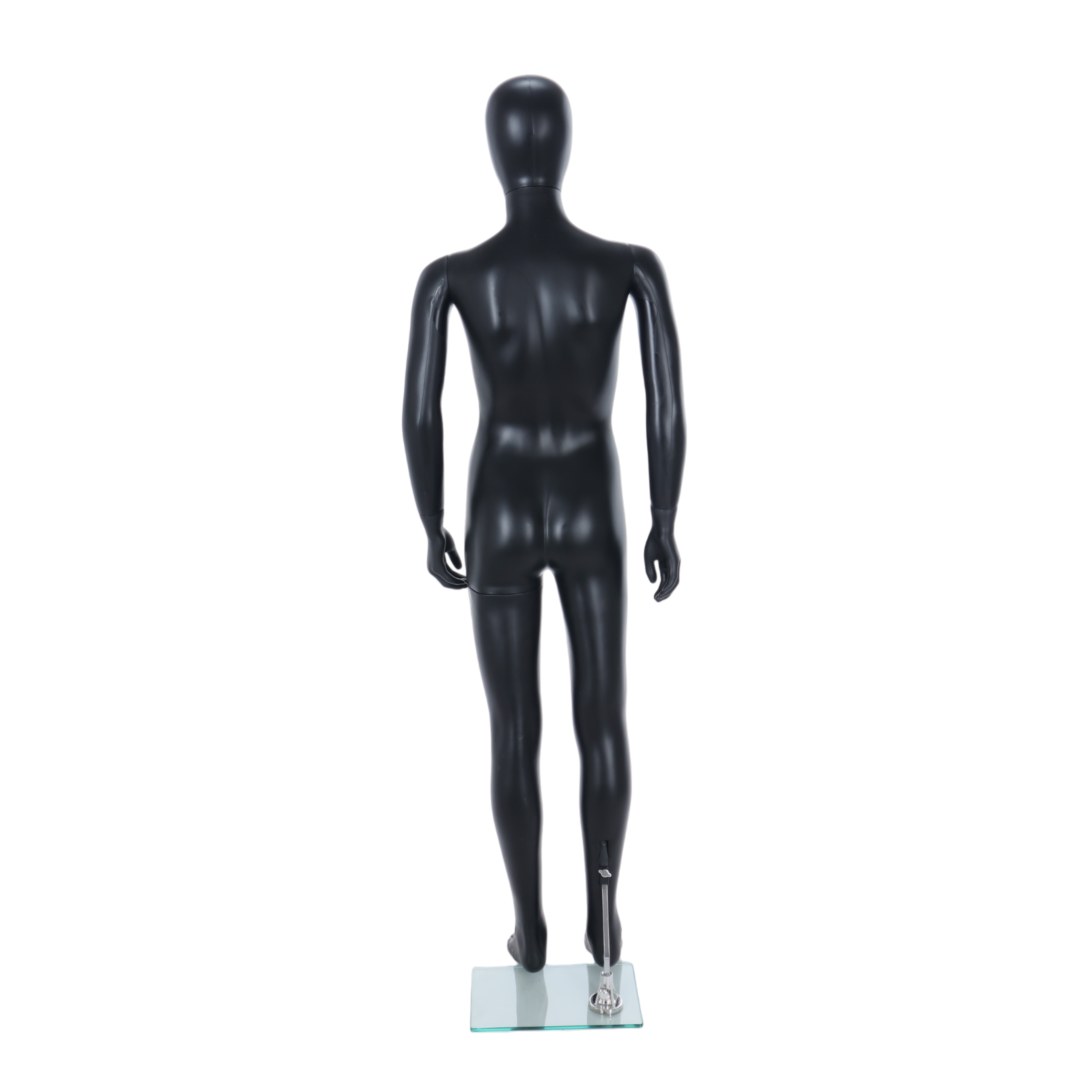 Matt Black Unisex Child Egghead Mannequin in Standing Pose - 10 To 11 Years