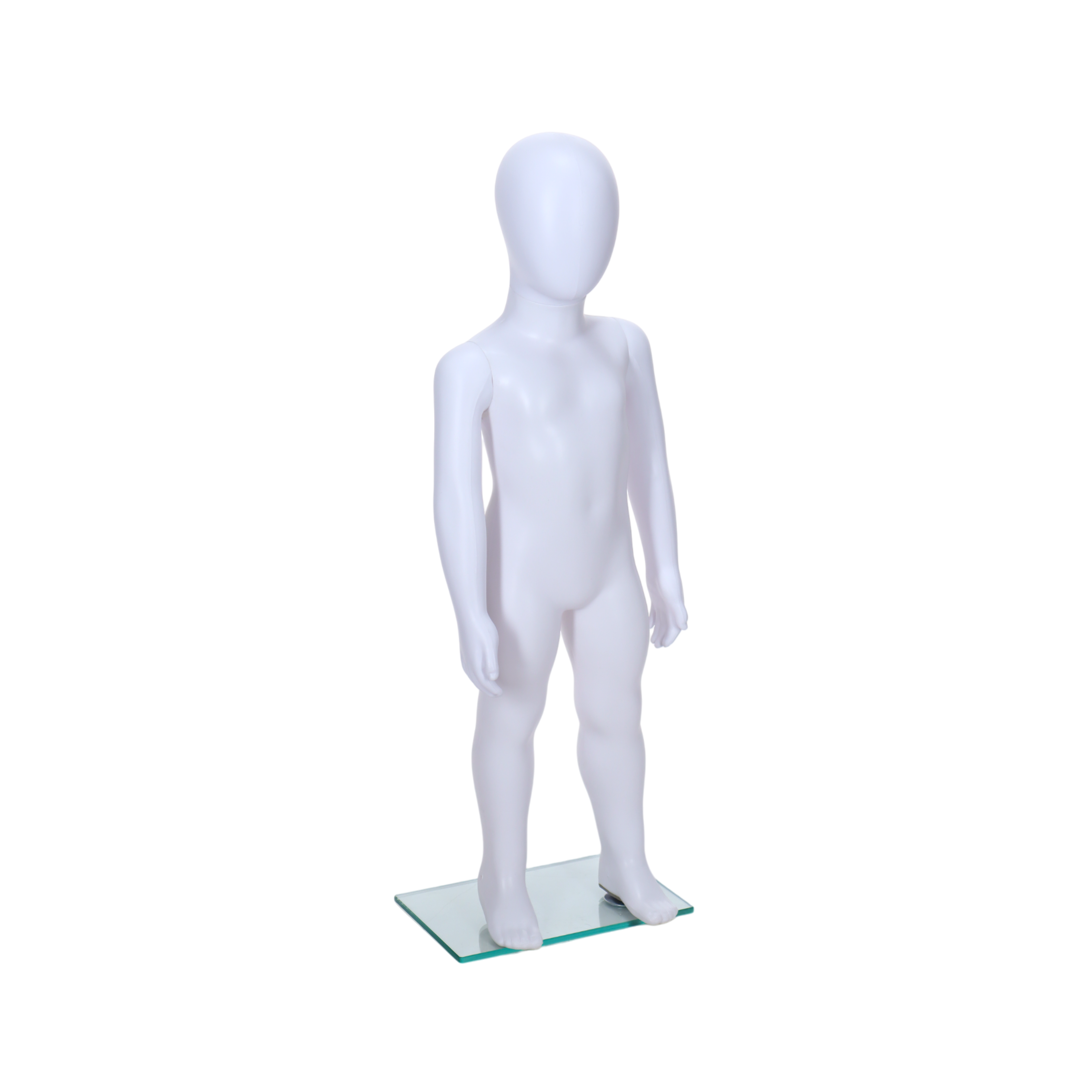 Matt White Unisex Child Egghead Mannequin in Standing Pose - 1 To 2 Years