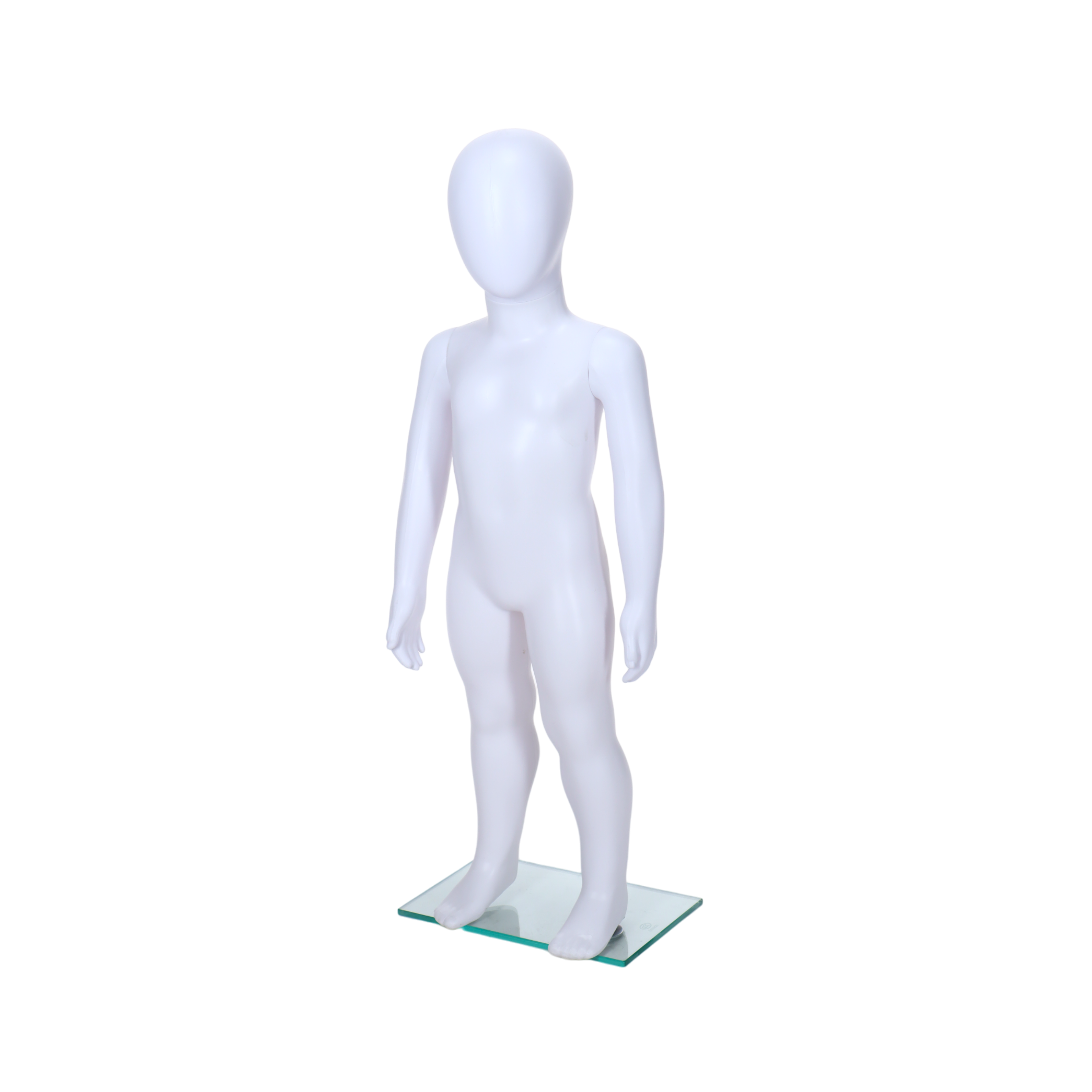 Matt White Unisex Child Egghead Mannequin in Standing Pose - 1 To 2 Years