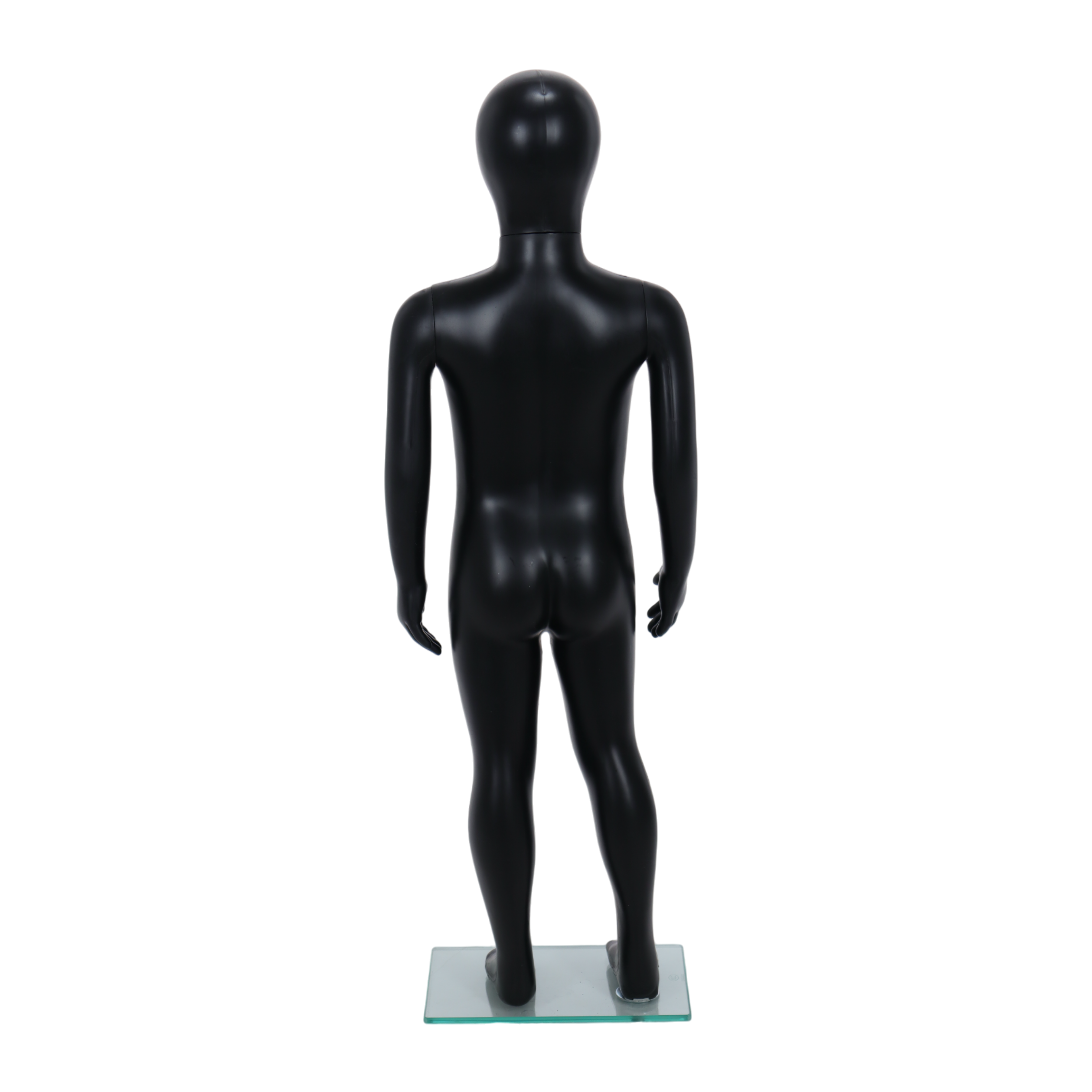 Matt Black Unisex Child Egghead Mannequin in Standing Pose - 3 To 4 Years