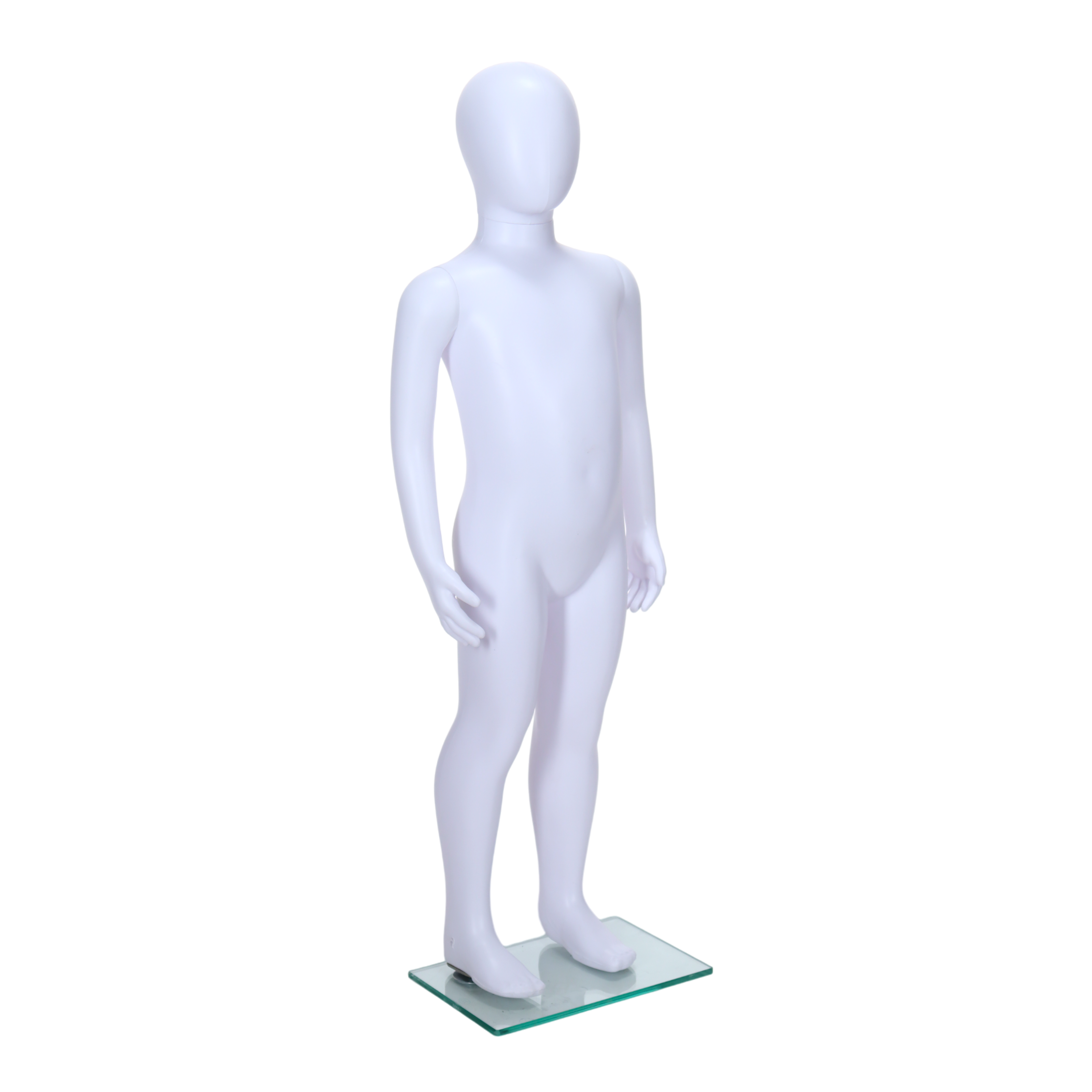 Matt White Unisex Child Egghead Mannequin in Standing Pose - 3 To 4 Years