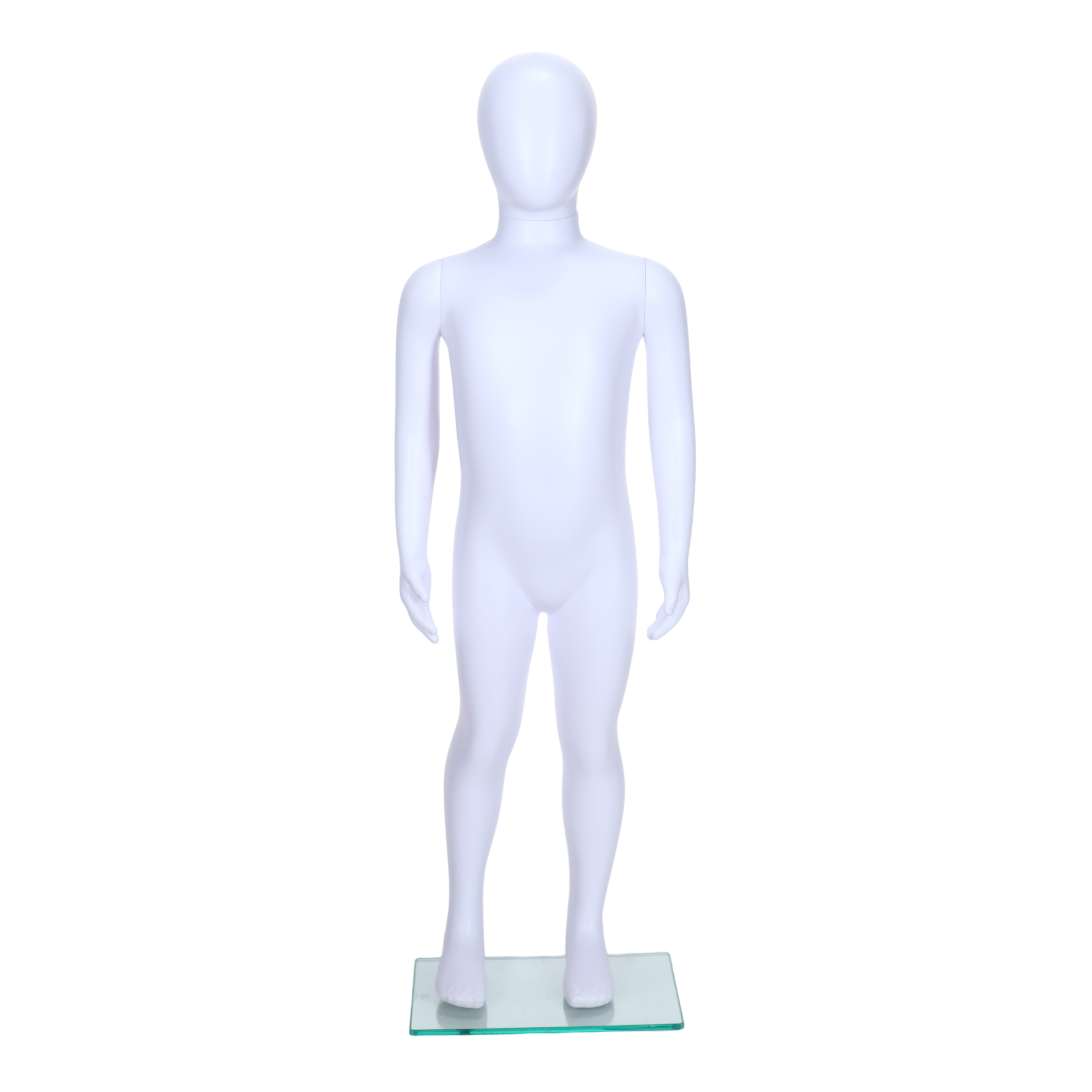 Matt White Unisex Child Egghead Mannequin in Standing Pose - 3 To 4 Years