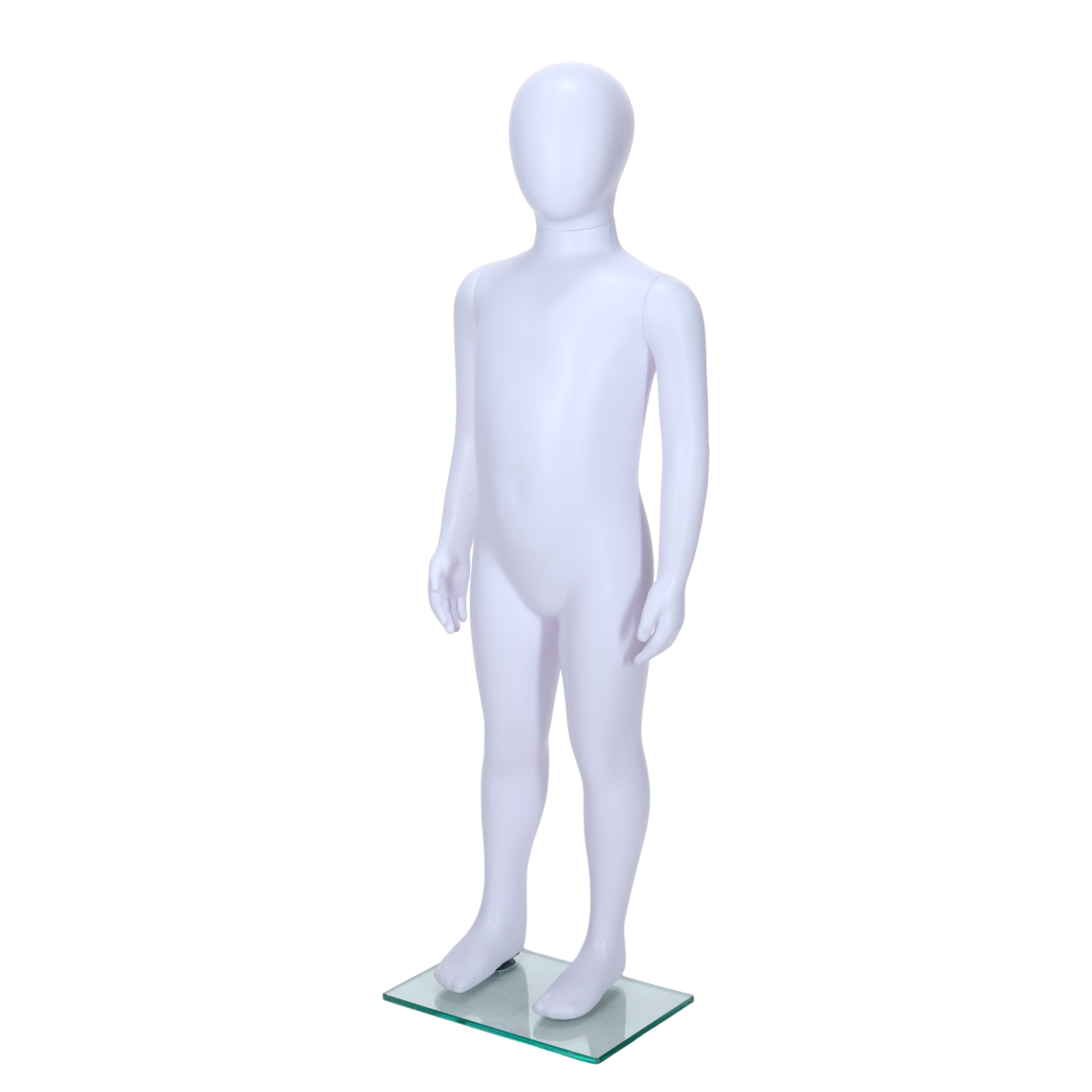 Matt White Unisex Child Egghead Mannequin in Standing Pose - 3 To 4 Years