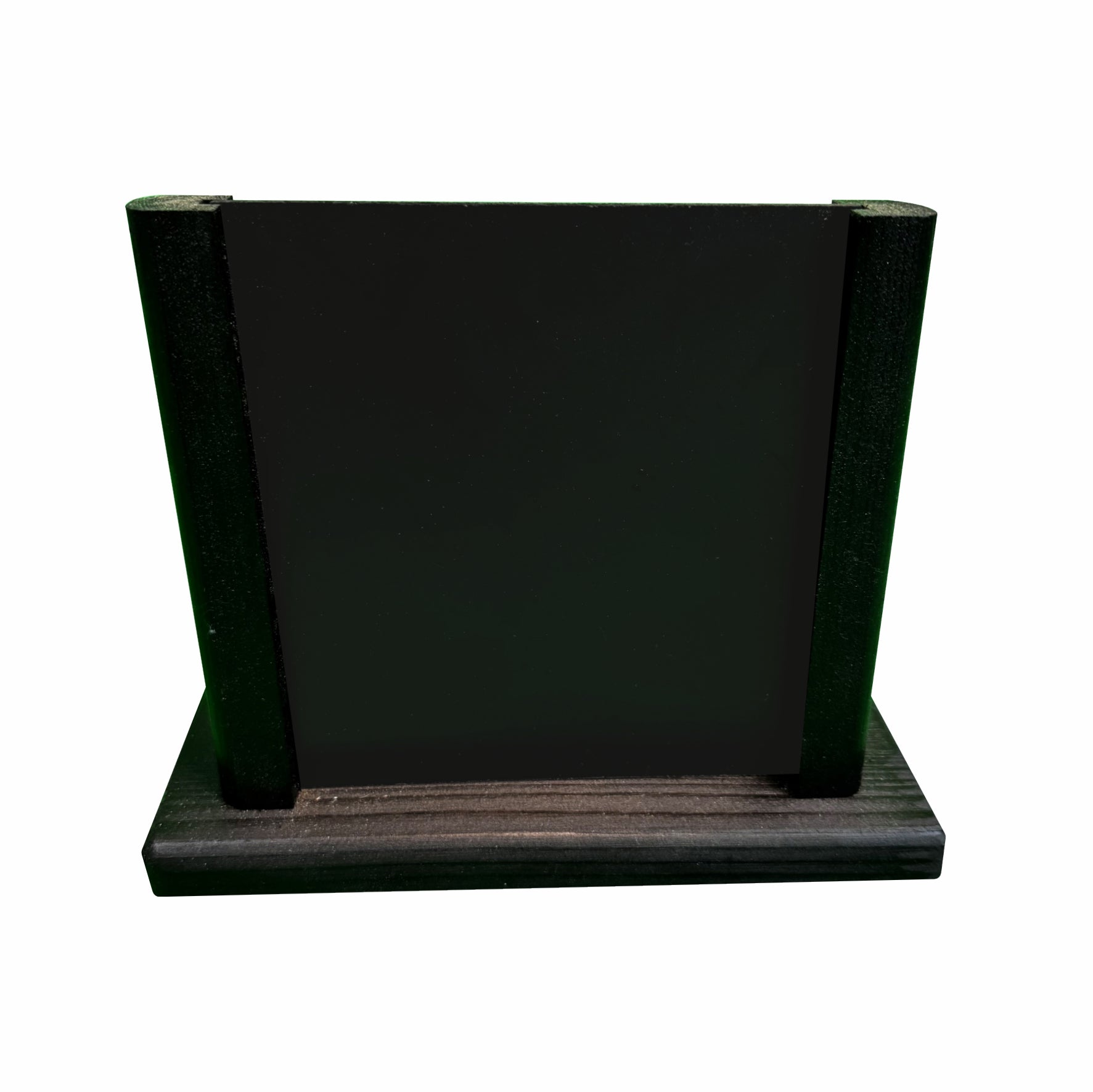 Pack of 5 Black Wooden Countertop Menu Holders with Chalkboard Panel