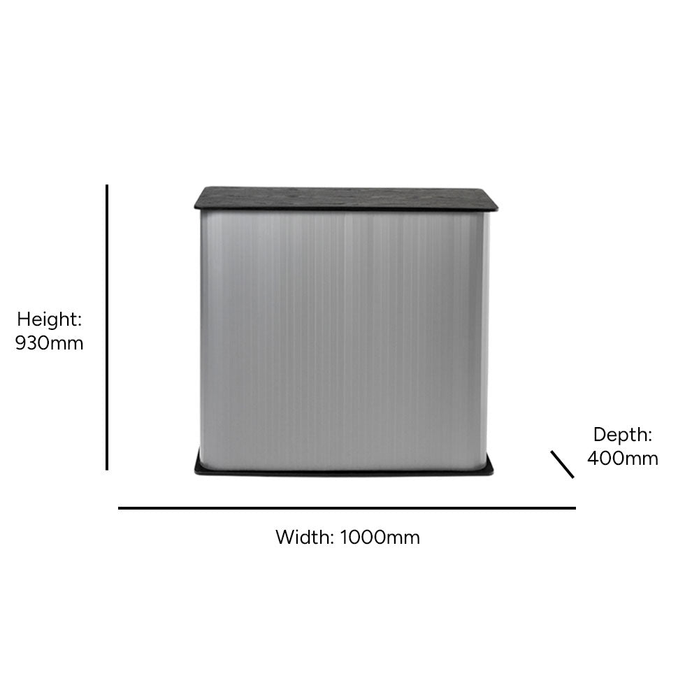 Rectangular Exhibition Counter with Internal Storage Space and Reversible Wood Counter Top inc. PVC Printing Service - 1000mm