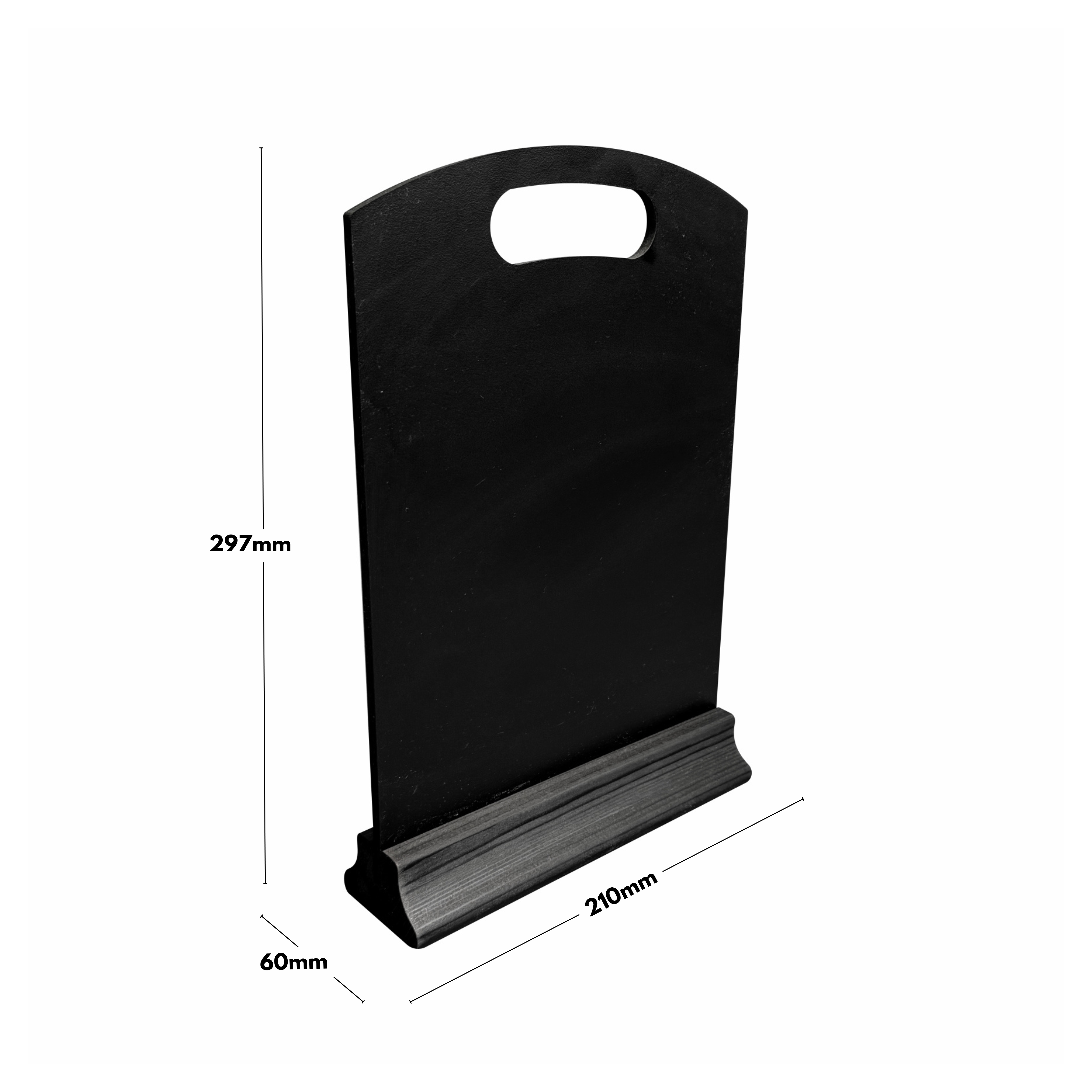 Pack of 5 Black Countertop A4 Chalkboards on Wooden Base