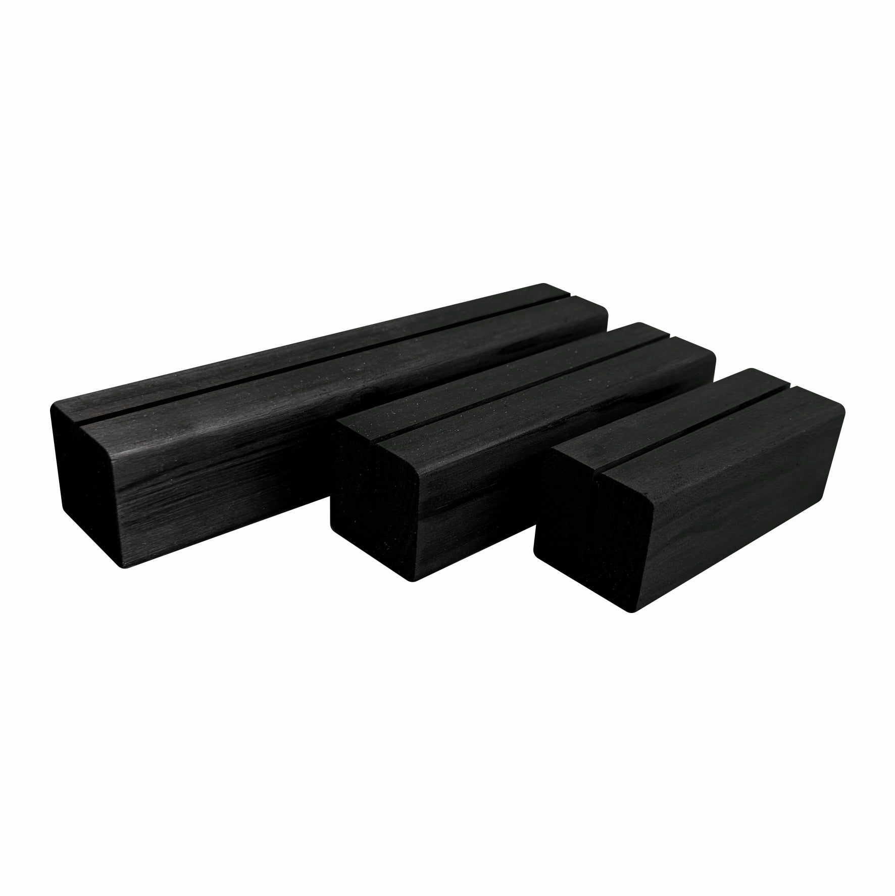 Pack of 10 Black Wooden Menu Holder Block - 105mm