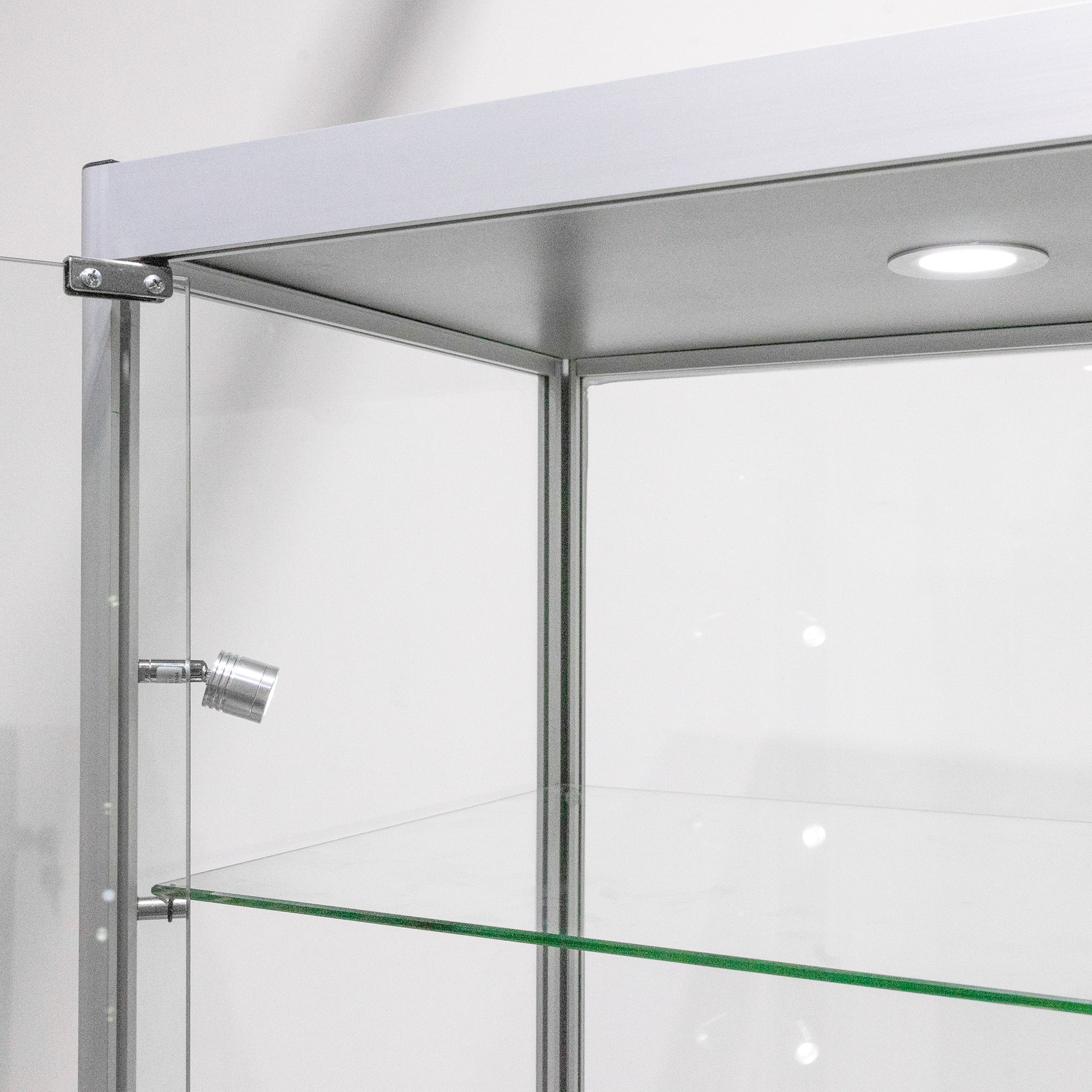 Wide glass display deals cabinet