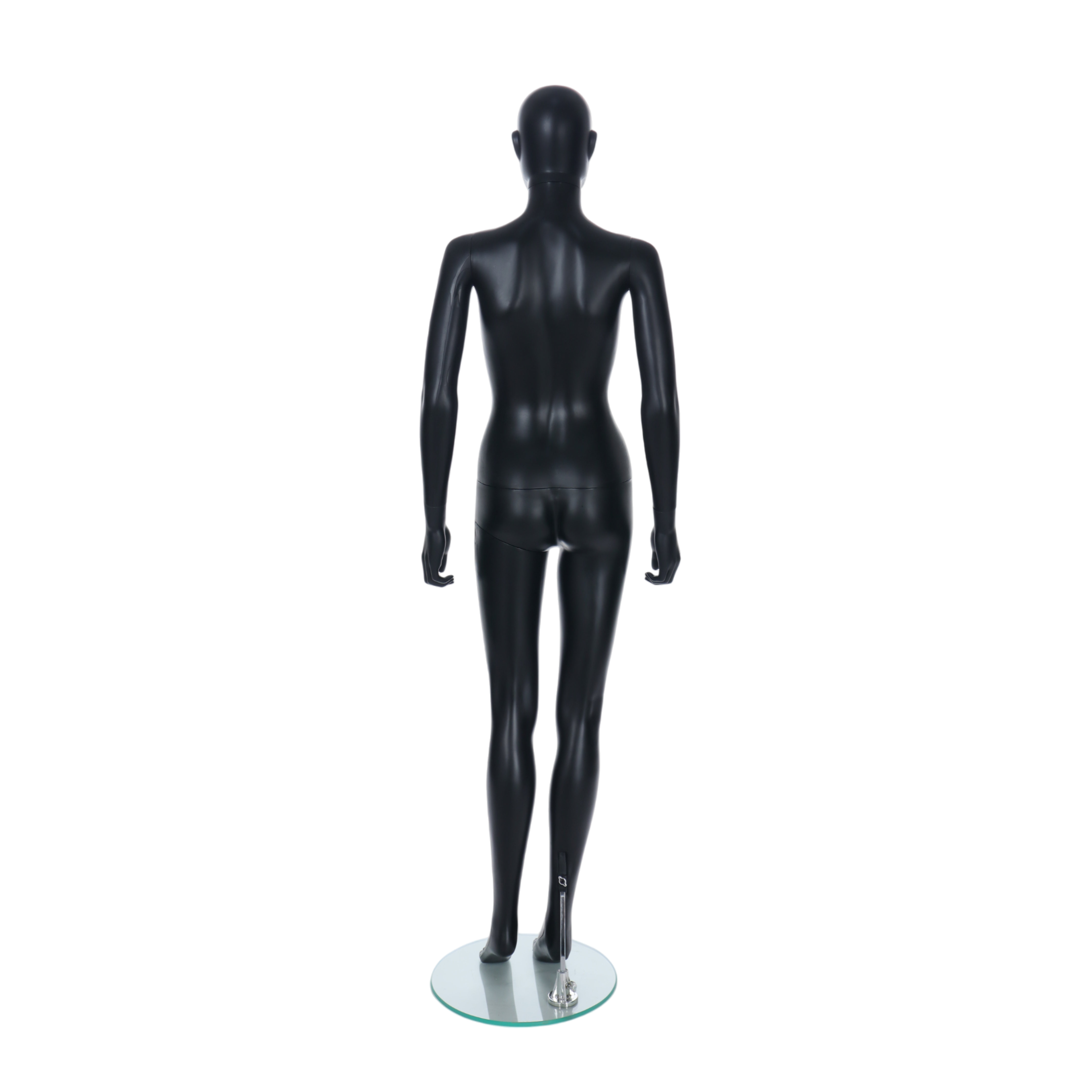 Matt Black Egghead Female Mannequin with Ears - Standing