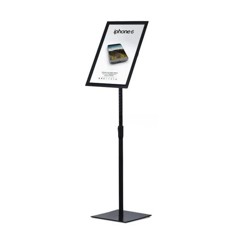 Floor Standing 360 Rotation Black A3 Mitred Snap Frame Poster Display Stand With Square Base