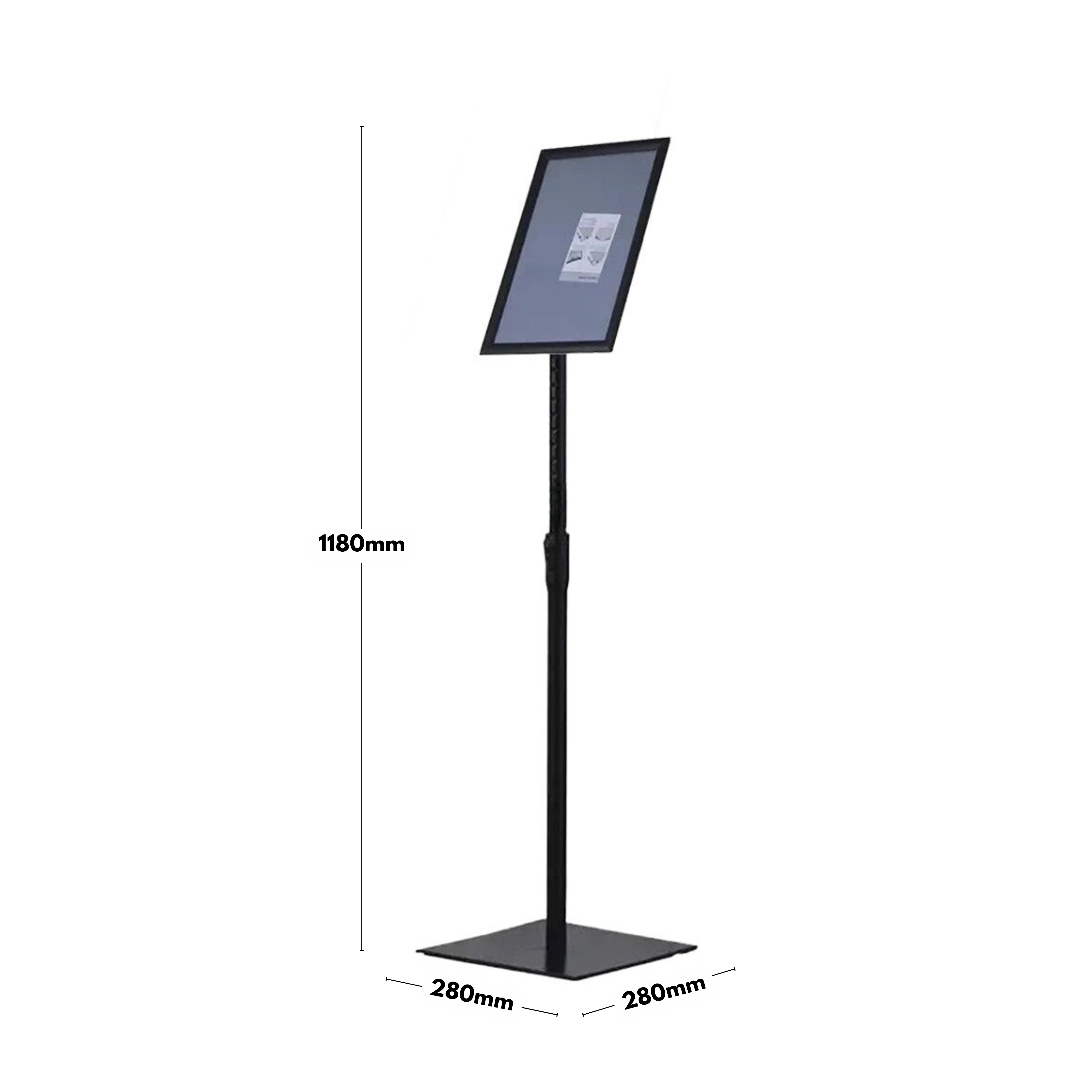 Longshot Of A Floorstanding Sign Holder In Black