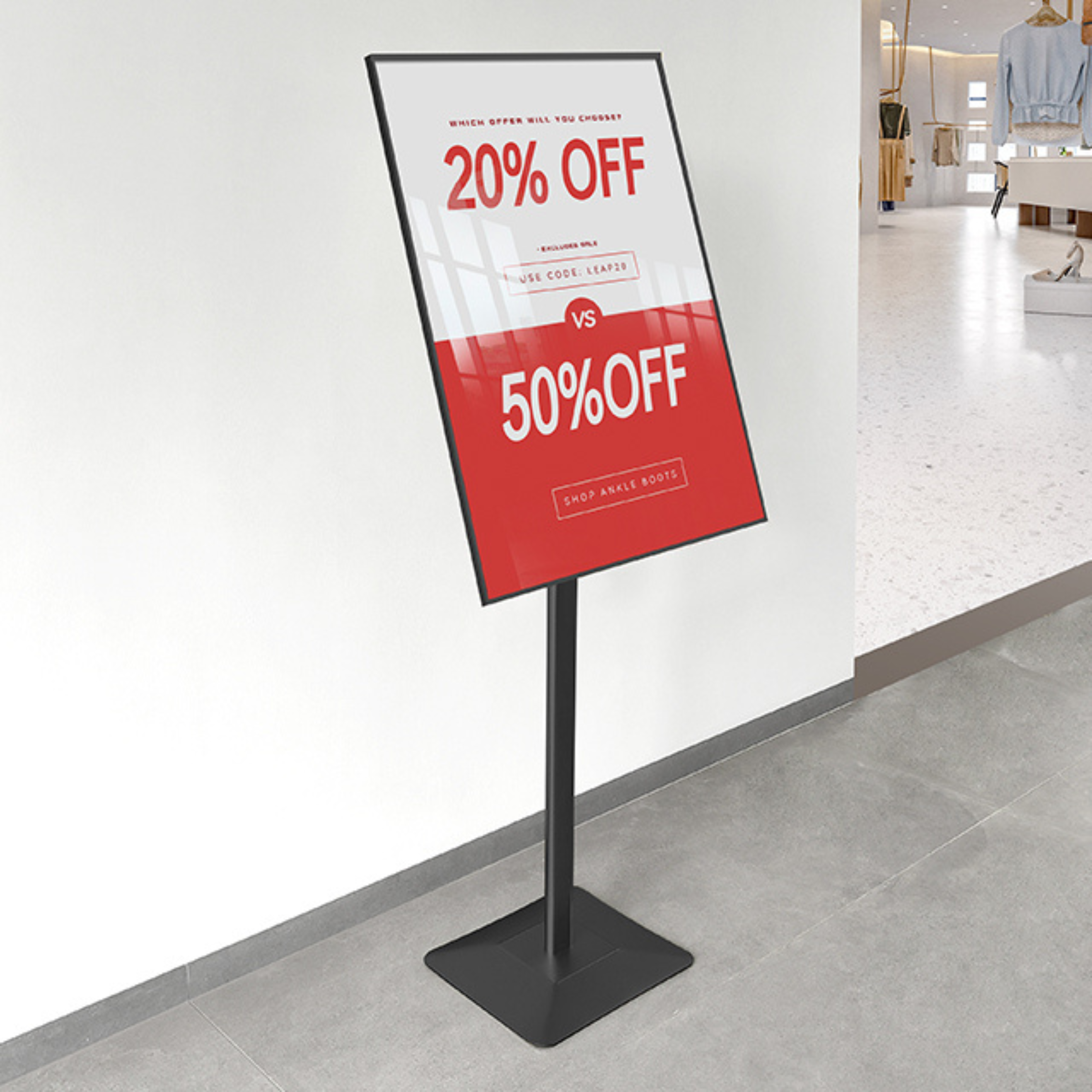 Black A3 Freestanding Adjustable Sign Display Stand