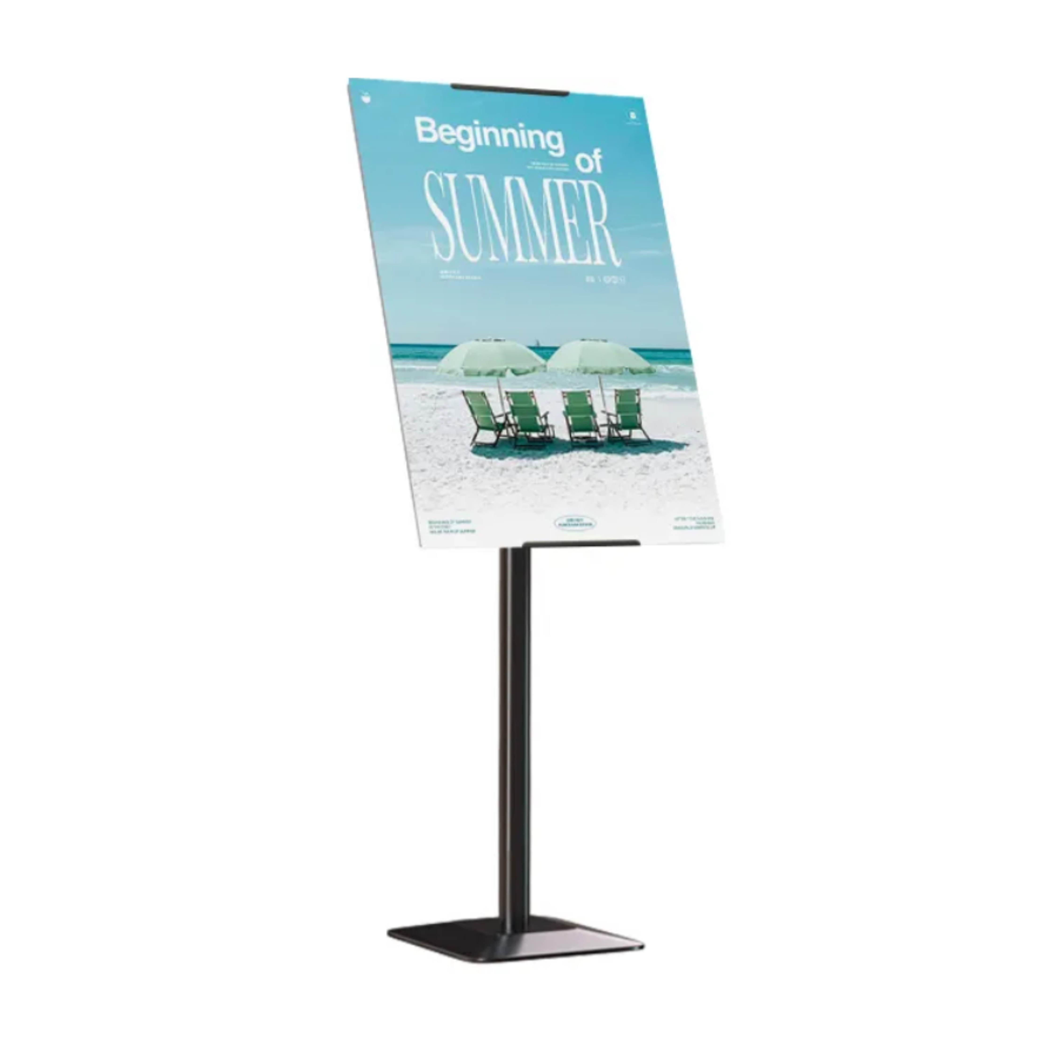 Black Heavy Duty Adjustable Freestanding Sign Holder with 360 Degree Poster Rotation