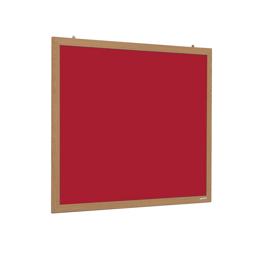 Eco-Friendly Red Felt Noticeboard with Wood Effect Frame - 900 x 600mm