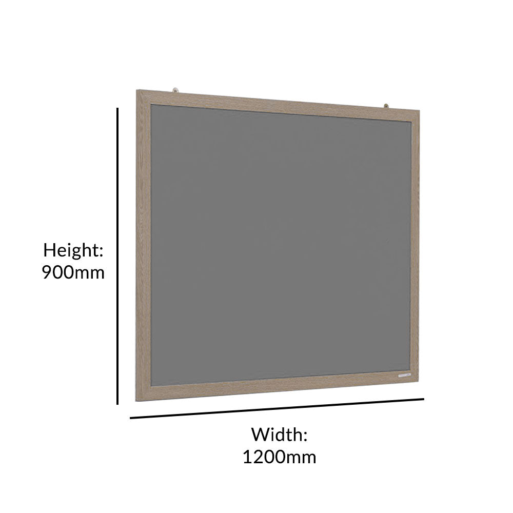 Eco-Friendly Grey Felt Noticeboard with Wood Effect Frame -  1200 x 900mm