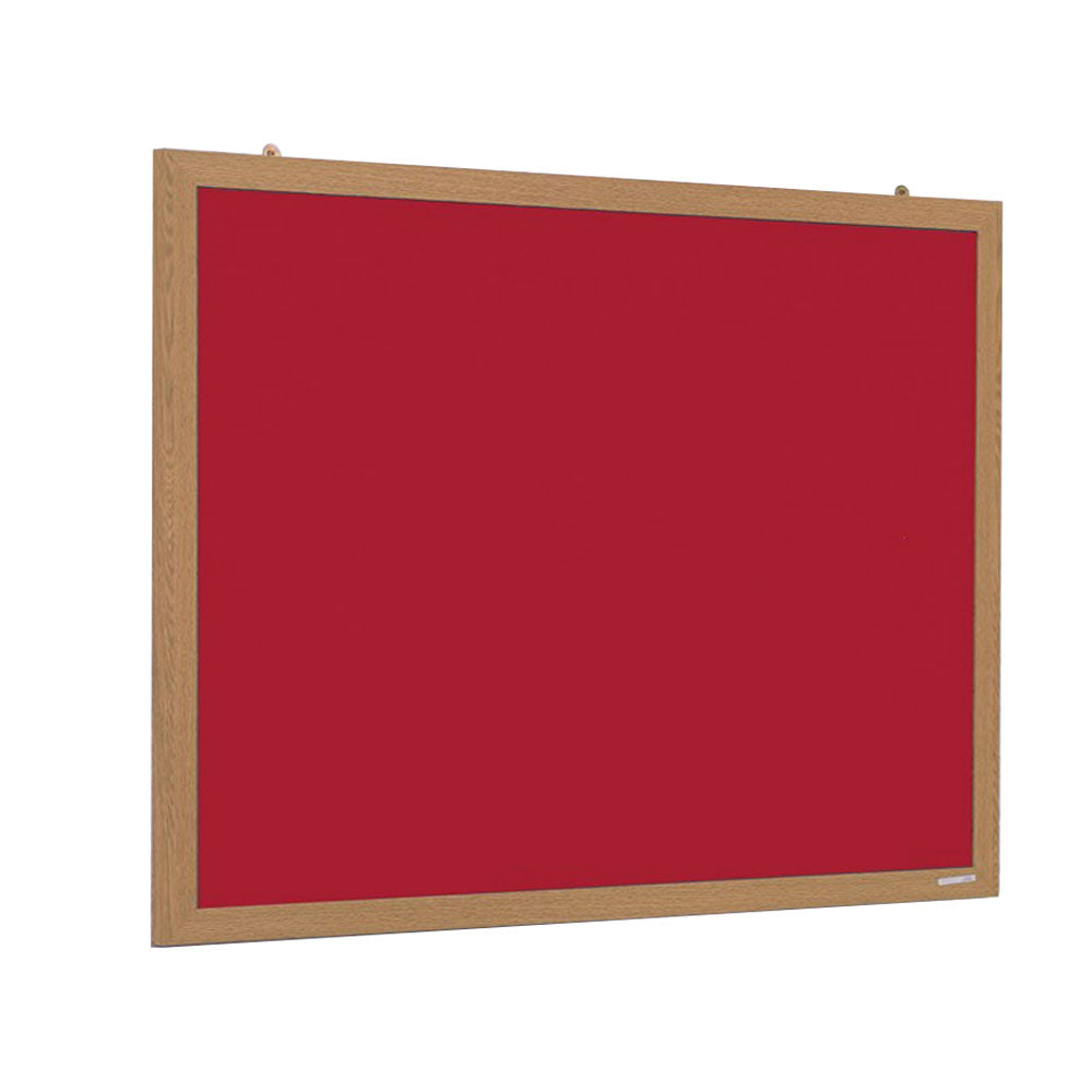 Eco-Friendly Red Felt Noticeboard with Wood Effect Frame - 1800 x 1200mm