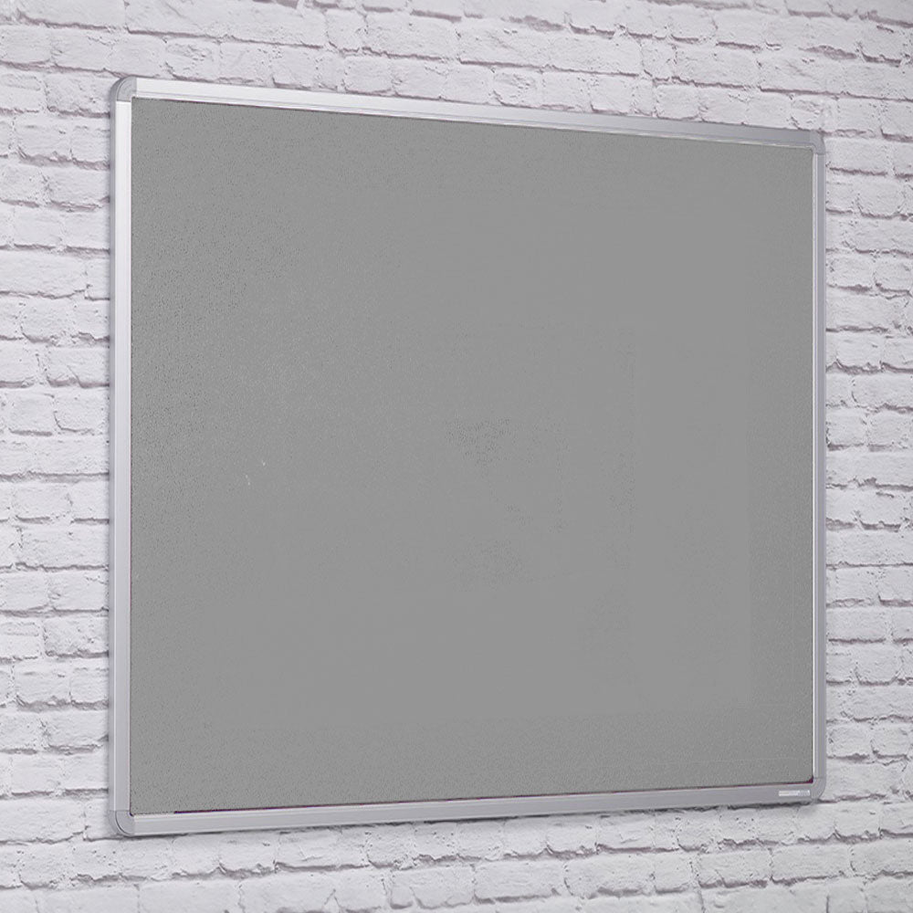 Fire Resistant Grey Felt Aluminium Framed Noticeboard - 1800 x 1200mm