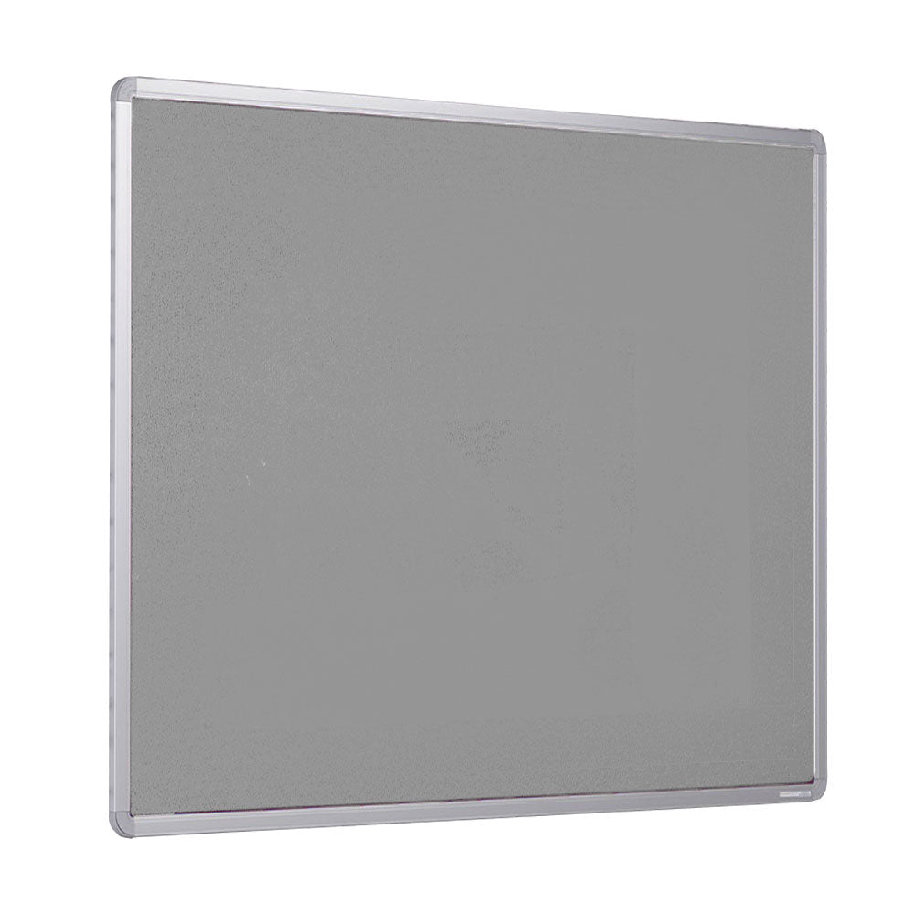 Fire Resistant Grey Felt Aluminium Framed Noticeboard - 1800 x 1200mm