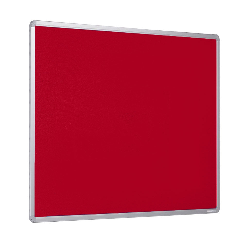 Fire Resistant Red Felt Aluminium Framed Noticeboard - 1800 x 1200mm