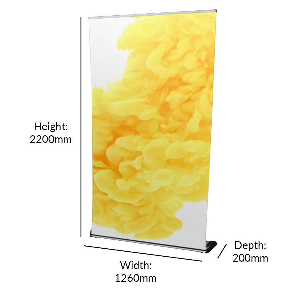 Premium Aluminium Front Loading Roller Banner Stand for 2100mm High x 1200mm Wide Banners