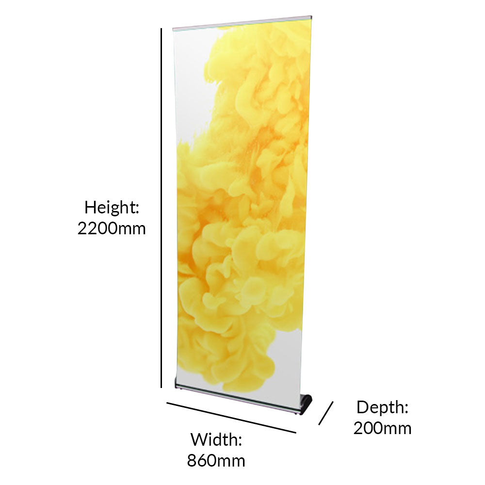 Premium Aluminium Front Loading Roller Banner Stand for 2100mm High x 800mm Wide Banners