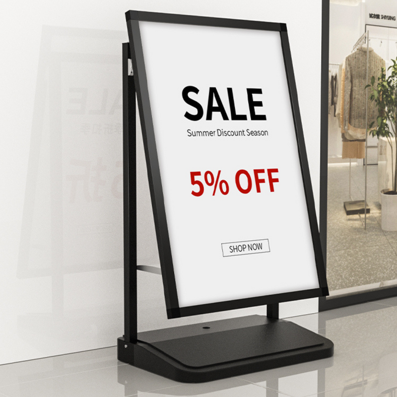 Black Modern One-Sided A1 Waterbase Pavement Sign