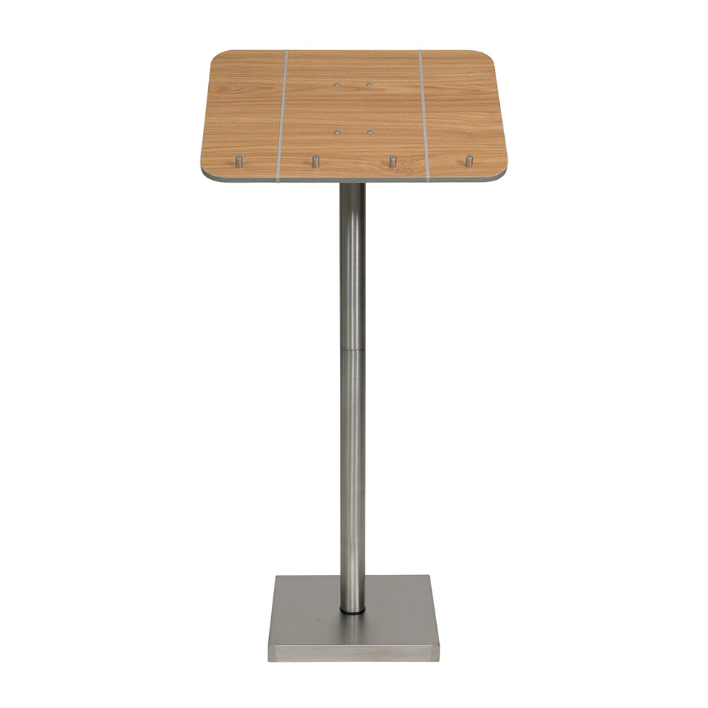 Floor Standing Stainless Steel and Teak Restaurant Menu Display Stand