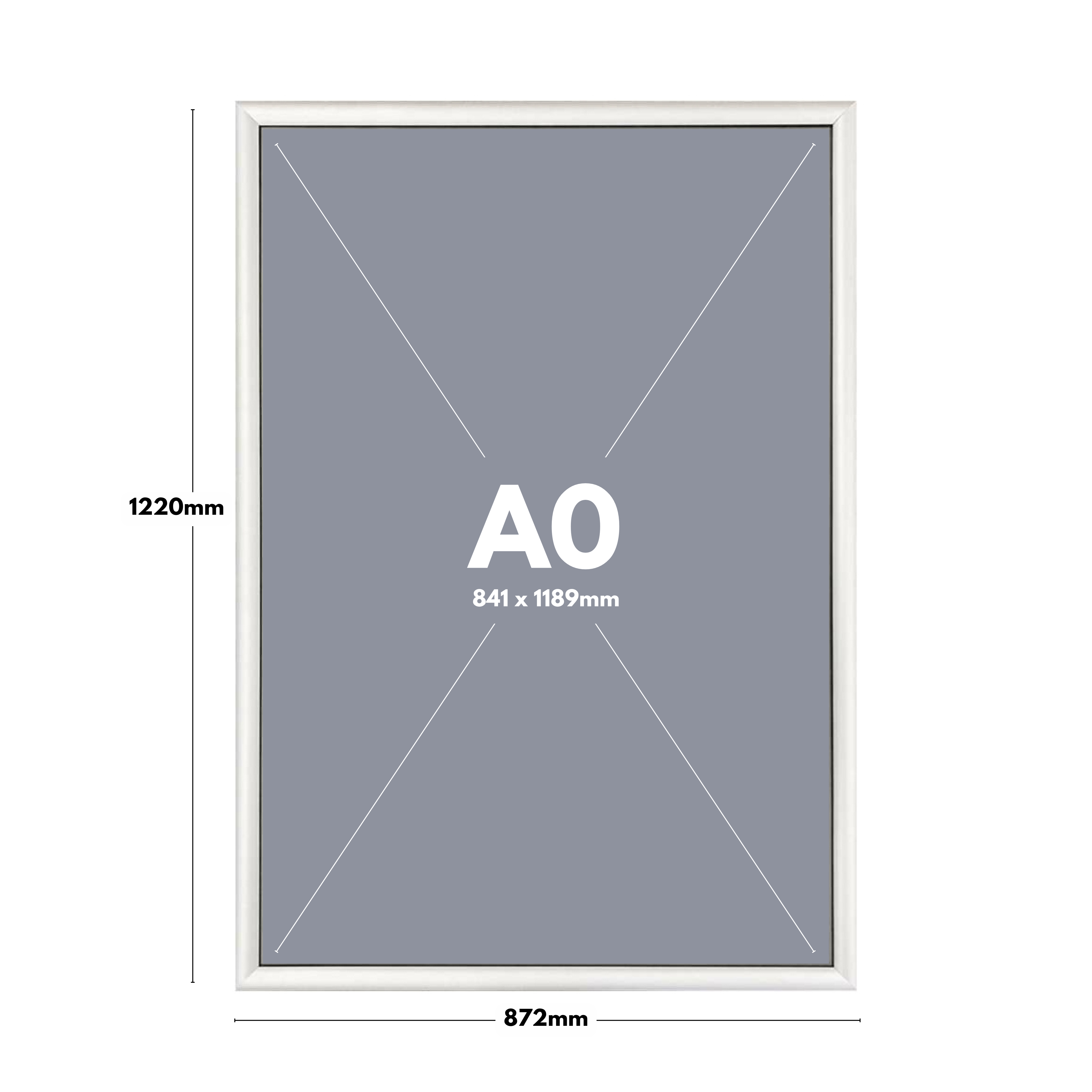 A0 Silver Poster Snap Frame 25mm Mitred Frame With Wall Fixings