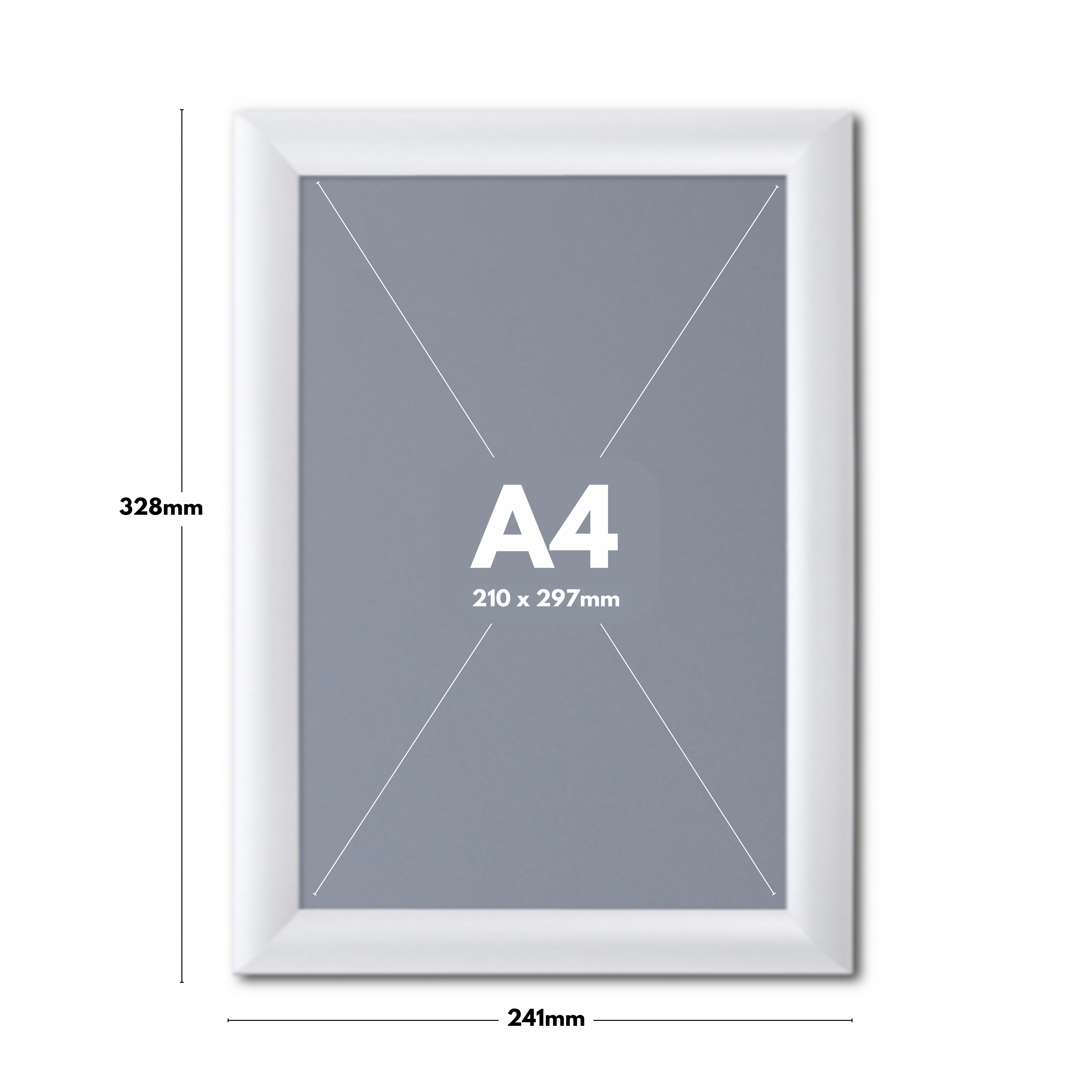 Pack of 10 A4 White Poster Snap Frame 25mm Mitred Frame With Wall Fixings