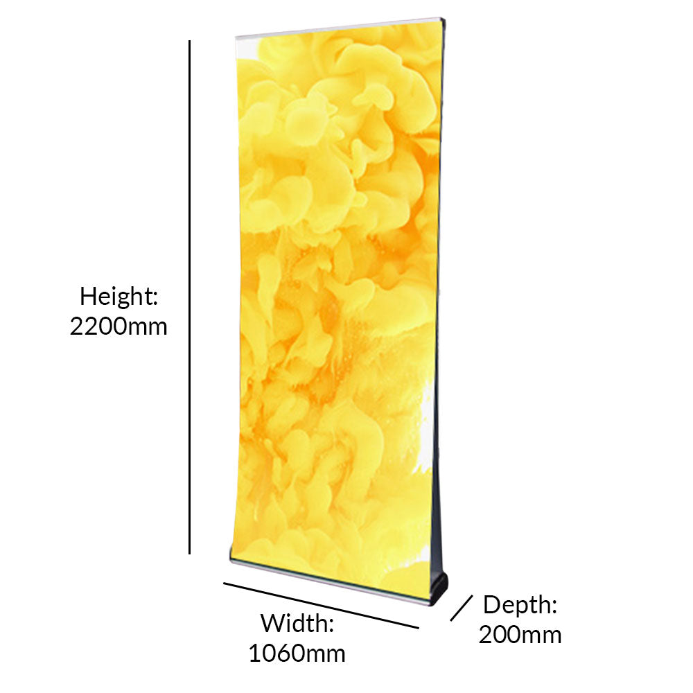 Premium Double Sided Aluminium Front Loading Roller Banner Stand for 2100mm High x 1000mm Wide Banners