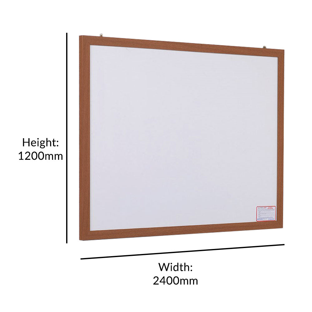 Eco-Friendly Whiteboard in Wood Effect Frame - 2400 x 1200mm