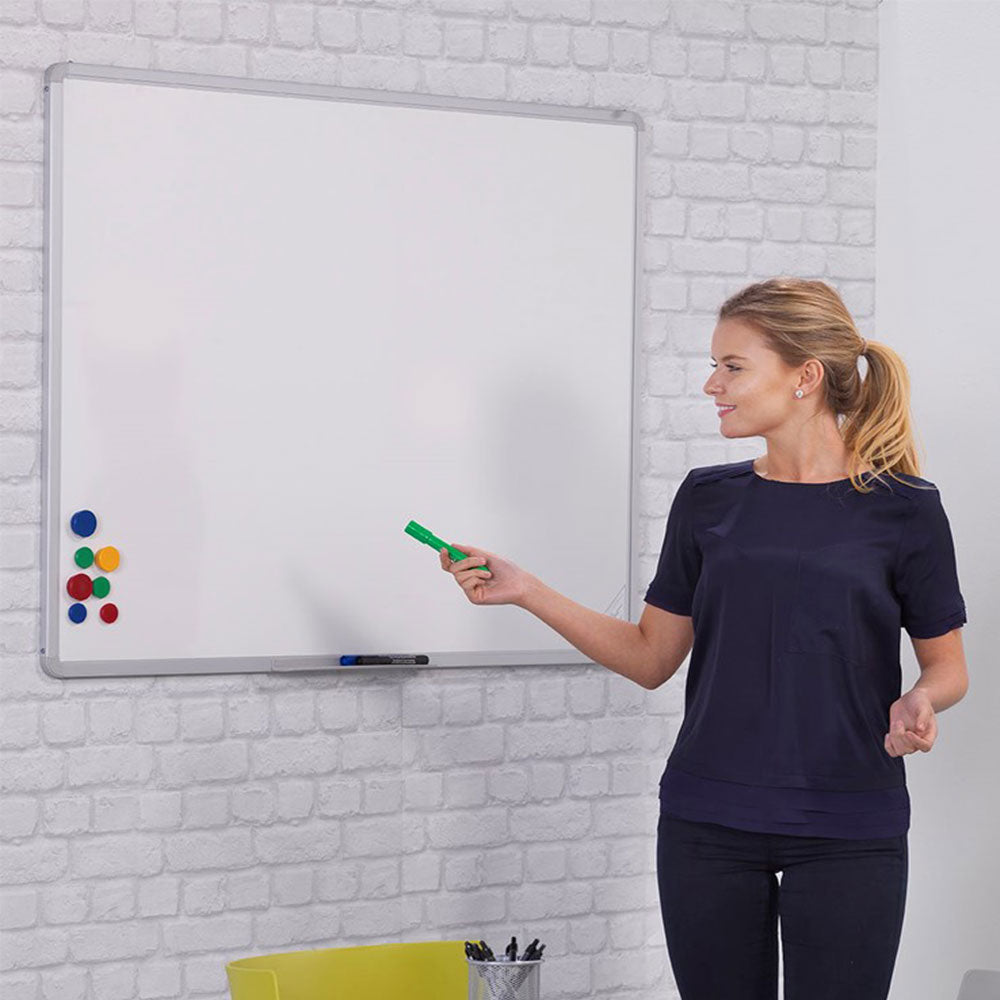 Magnetic Anti-Scratch 'VES' Steel Dry Wipe Whiteboard with Pen Ledge - 1500 X 1200mm