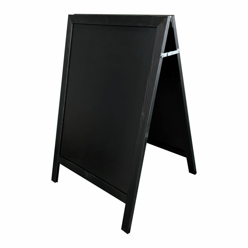 Black Wooden Outdoor Chalk A-Board Pavement Sign - 660 x 1000mm