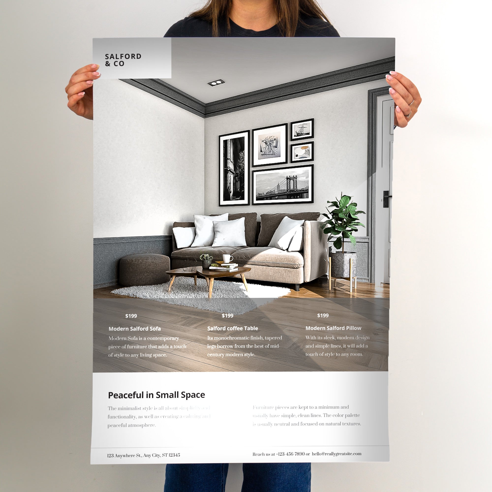 A1 printing service on high-quality 190gsm silk paper, perfect for indoor posters and signage.
