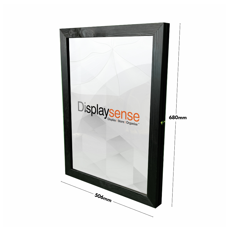 This wall-mounted A2 black wooden poster case provides a secure and protective frame, making it ideal for displaying posters in cafés, restaurants, offices, and public areas.
