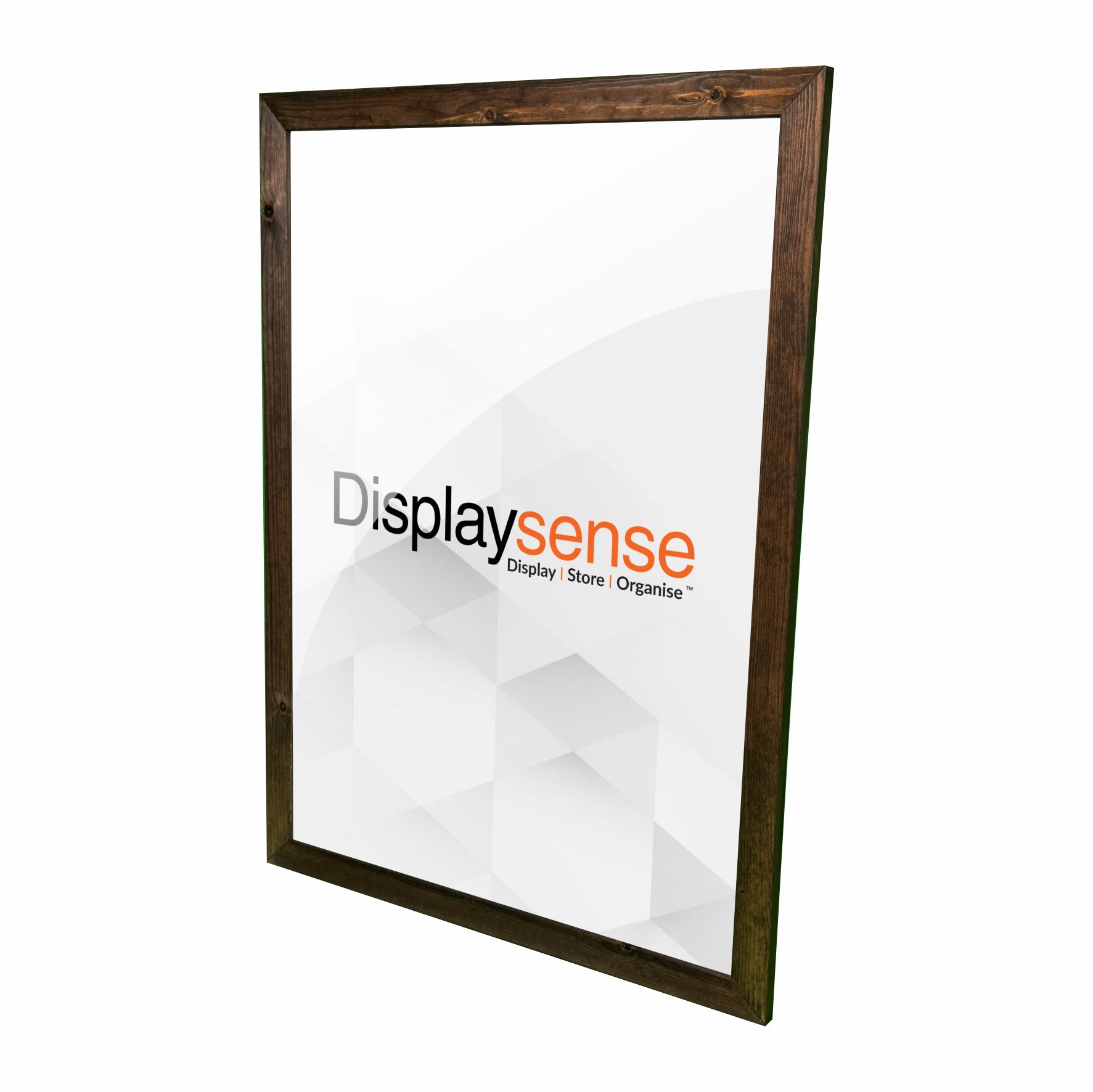 Dark oak slide-in A1 wooden poster frame, perfect for displaying posters, signage, and artwork with ease.
