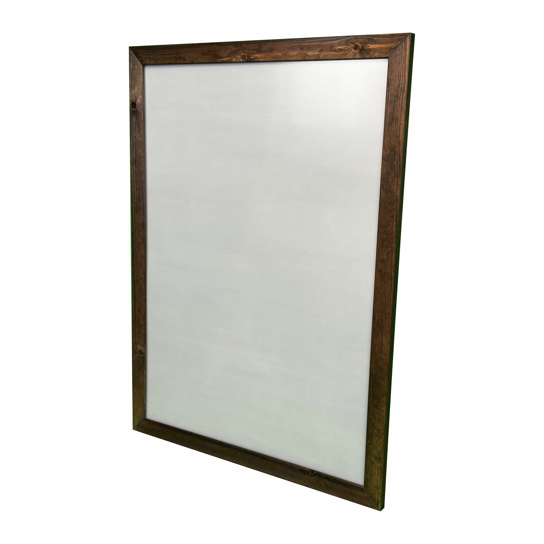 Stylish A1 wooden poster frame in dark oak with a slide-in design, ideal for quick and secure poster changes.
