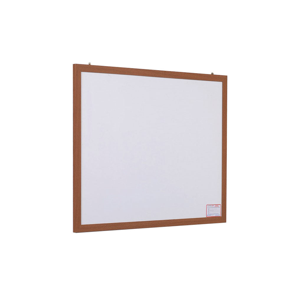 Eco-friendly whiteboard framed with a natural wood effect, measuring 1800 x 1200mm, ideal for a professional and sustainable workspace.