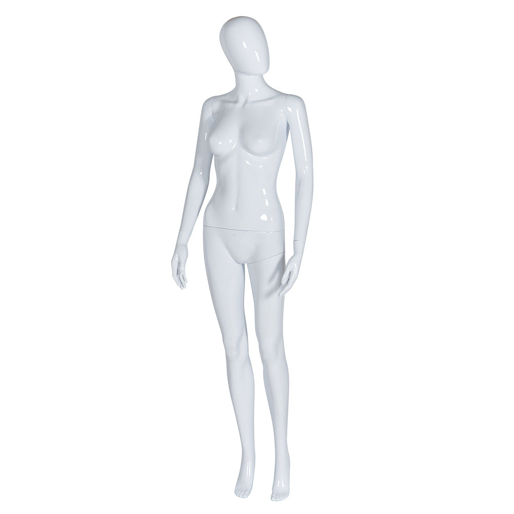 Gloss White Faceless Female Mannequin - Upright