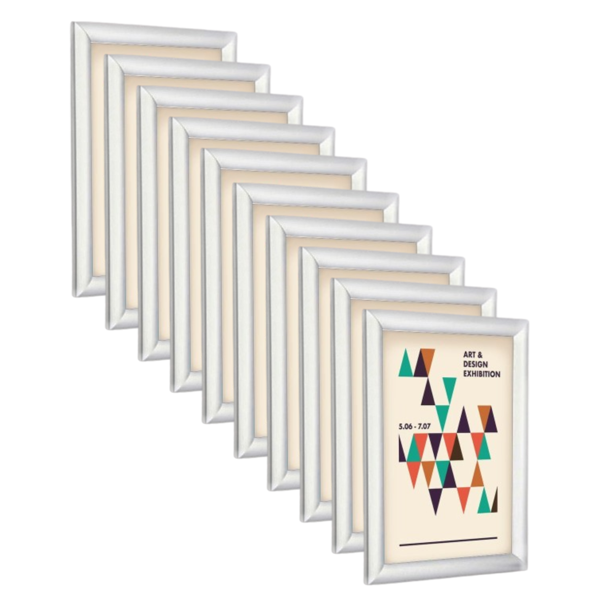 Pack of 10 A3 White Poster Snap Frame 25mm Mitred Frame With Wall Fixings