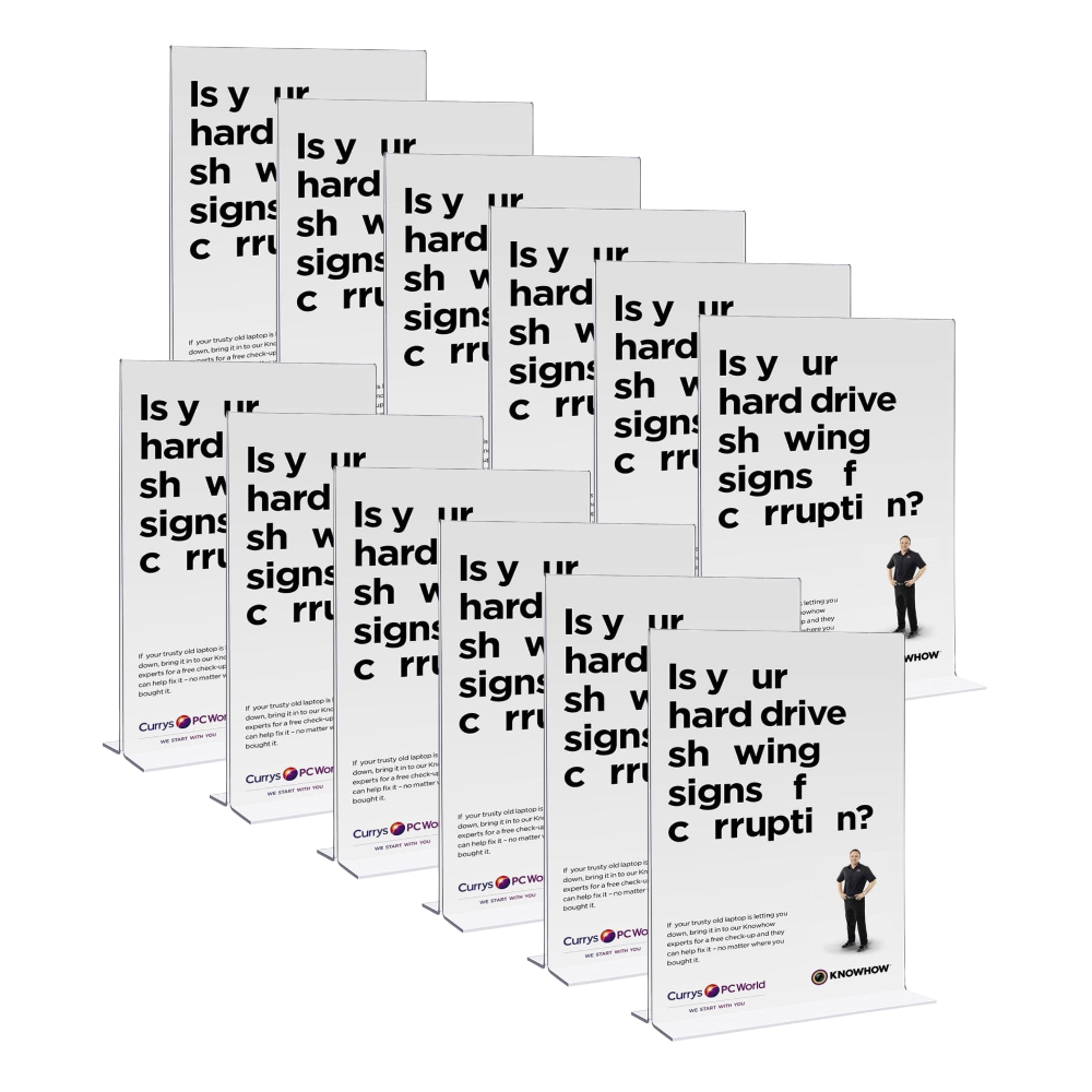 Pack of 12 Acrylic A5 Double Sided Literature Holder - Portrait