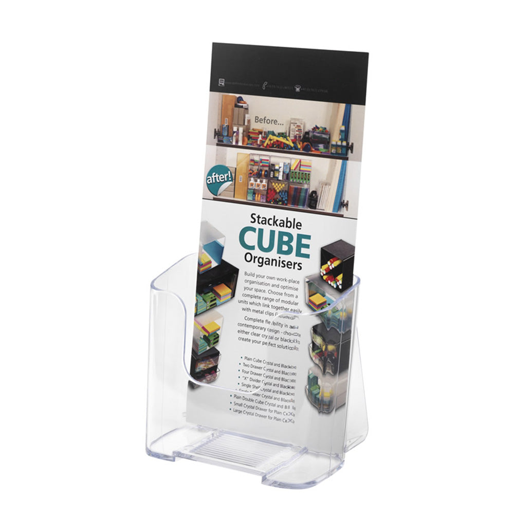 Durable pack of 18 DL portrait leaflet holders, counter standing and ideal for creating tidy displays in any space.