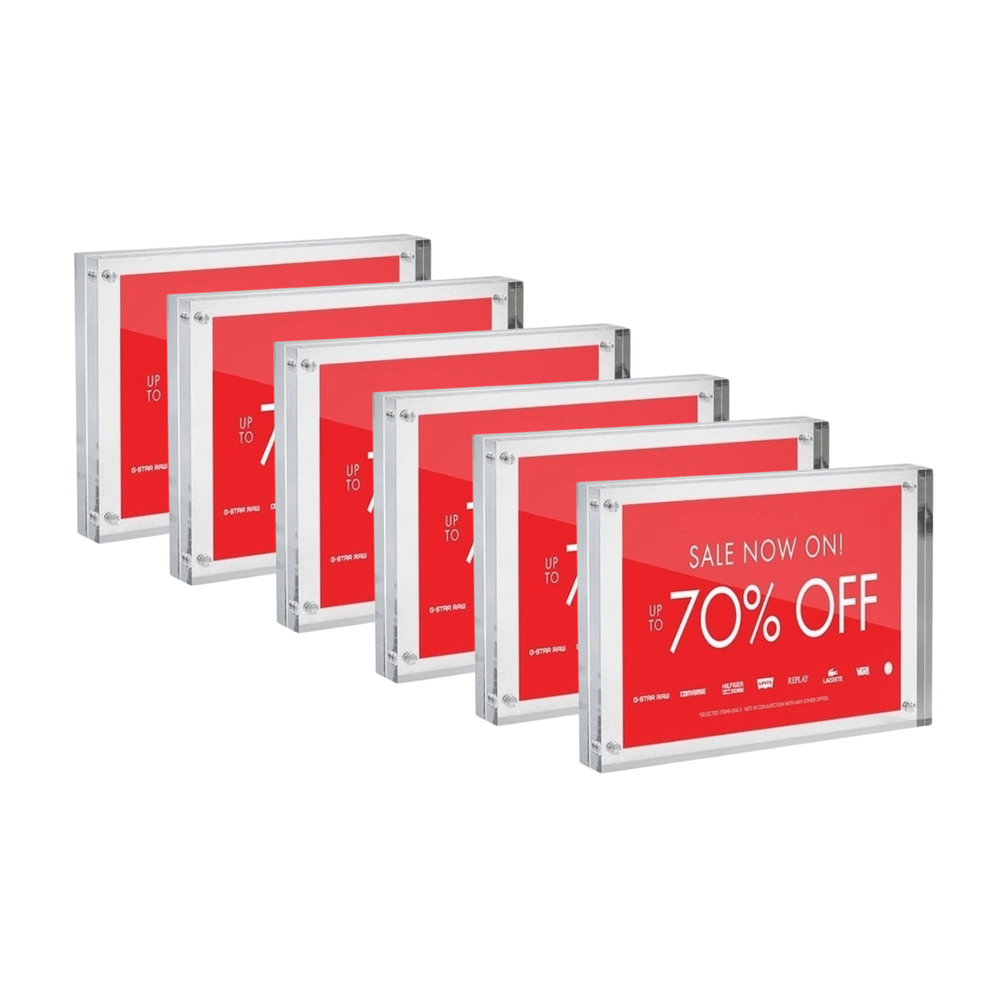 Pack of 6 A5 Magnetic Acrylic Block - 30mm