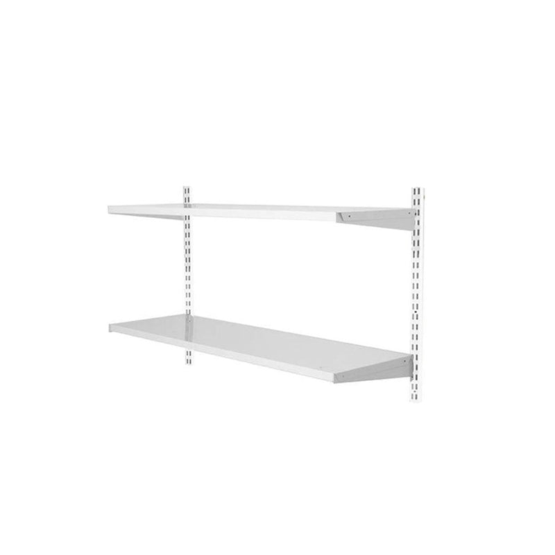 430mm White Twin Slot Shelf Kit - x2 1000mm White Steel Shelves ...