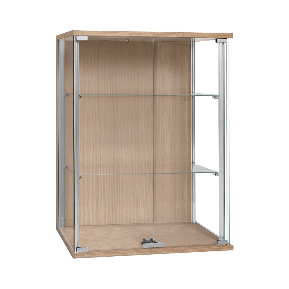 Oak wall shop display cabinet